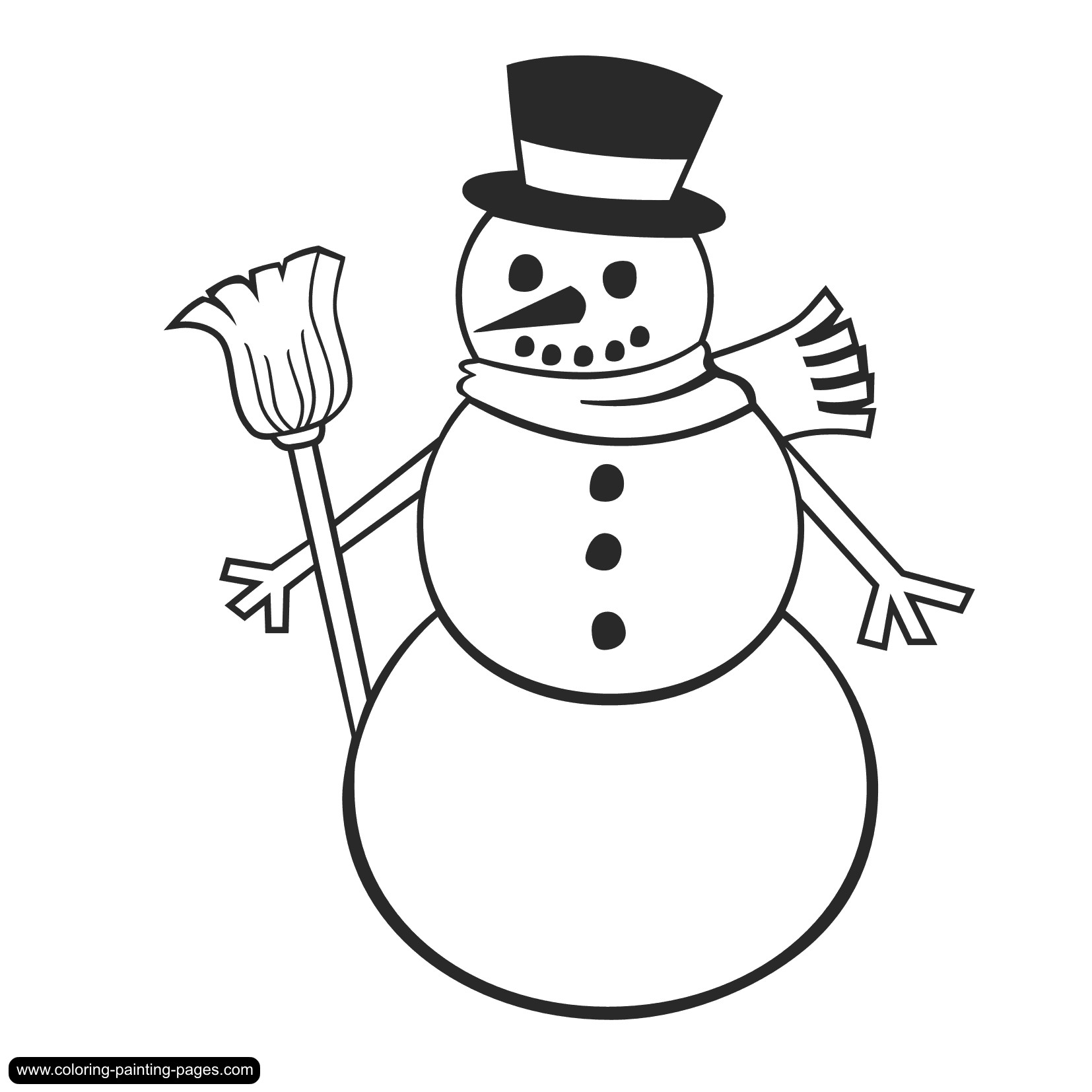 Coloring Pages Of Snowmen Merry Christmassnowman Coloring Pages For Kids With Blank Snowman