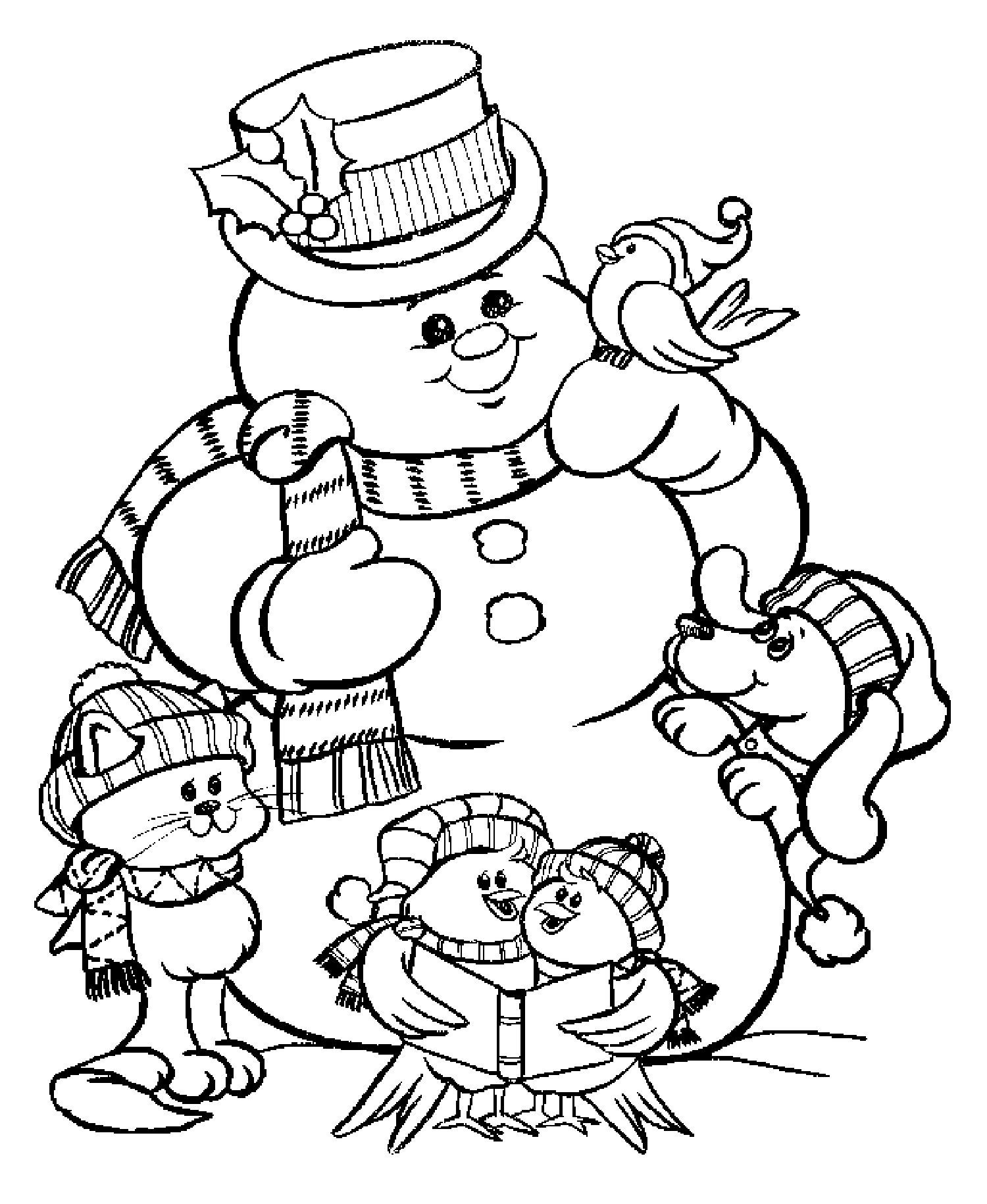 Coloring Pages Of Snowmen Snowman Christmas Coloring Pages For Kids To Print Color