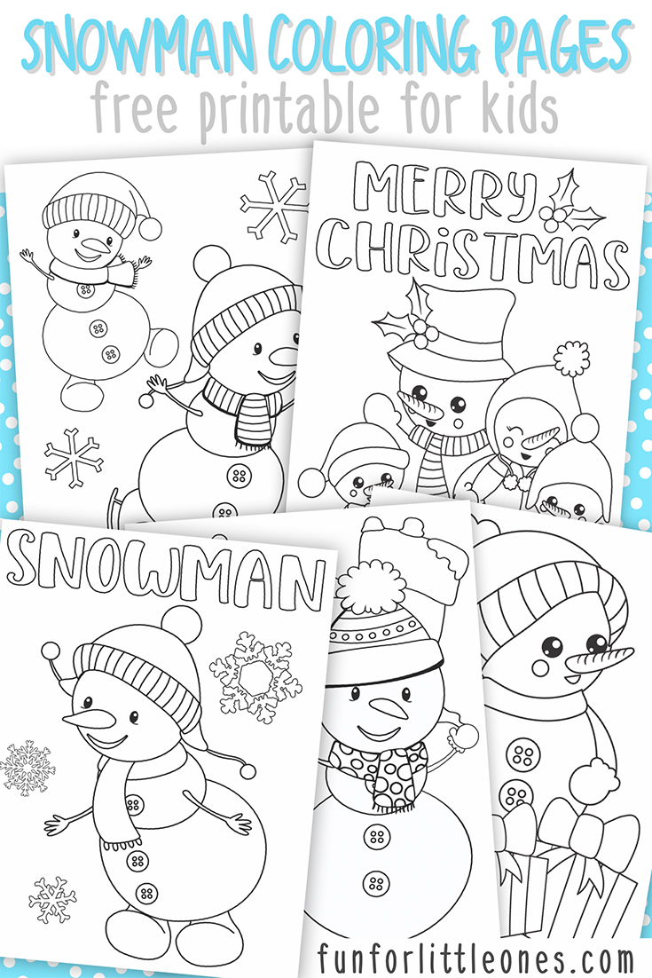 Coloring Pages Of Snowmen Snowman Coloring Pages For Kids Free Printable Fun For Little Ones