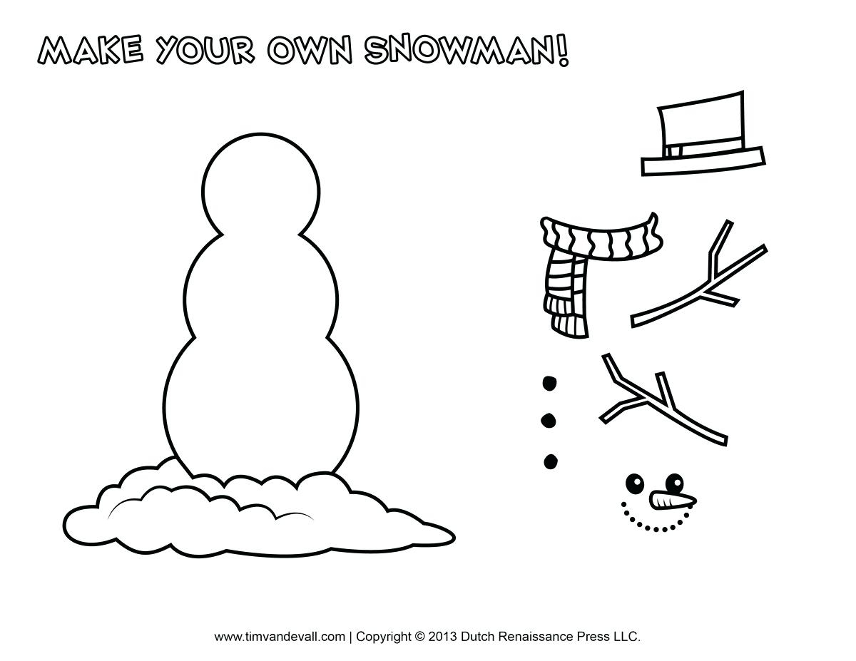 Coloring Pages Of Snowmen Snowman Dress Up Coloring Pages Regionpaperco