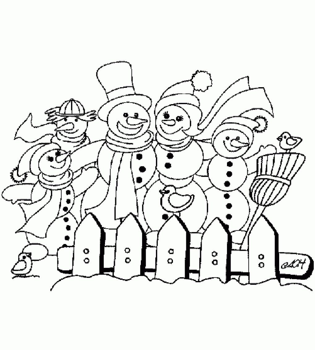 Coloring Pages Of Snowmen Snowman Family Coloring Pages