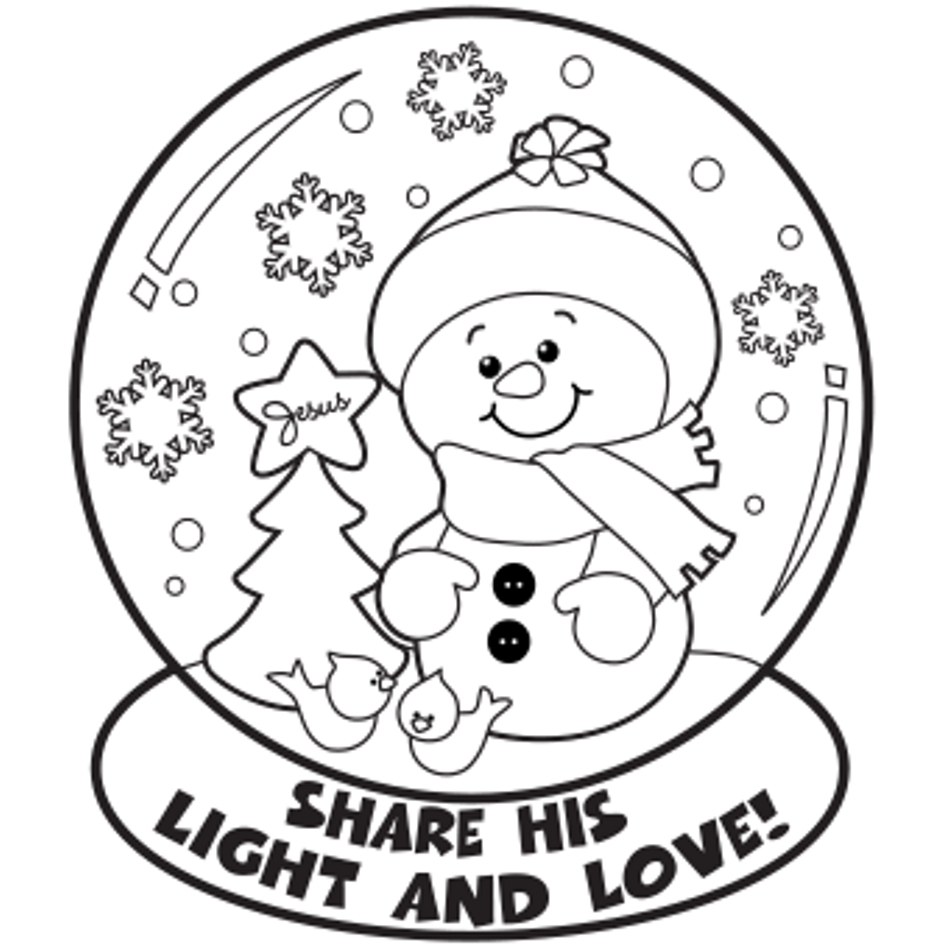 Coloring Pages Of Snowmen Winter Coloring Pages Snowman In Snow Globe Coloringstar