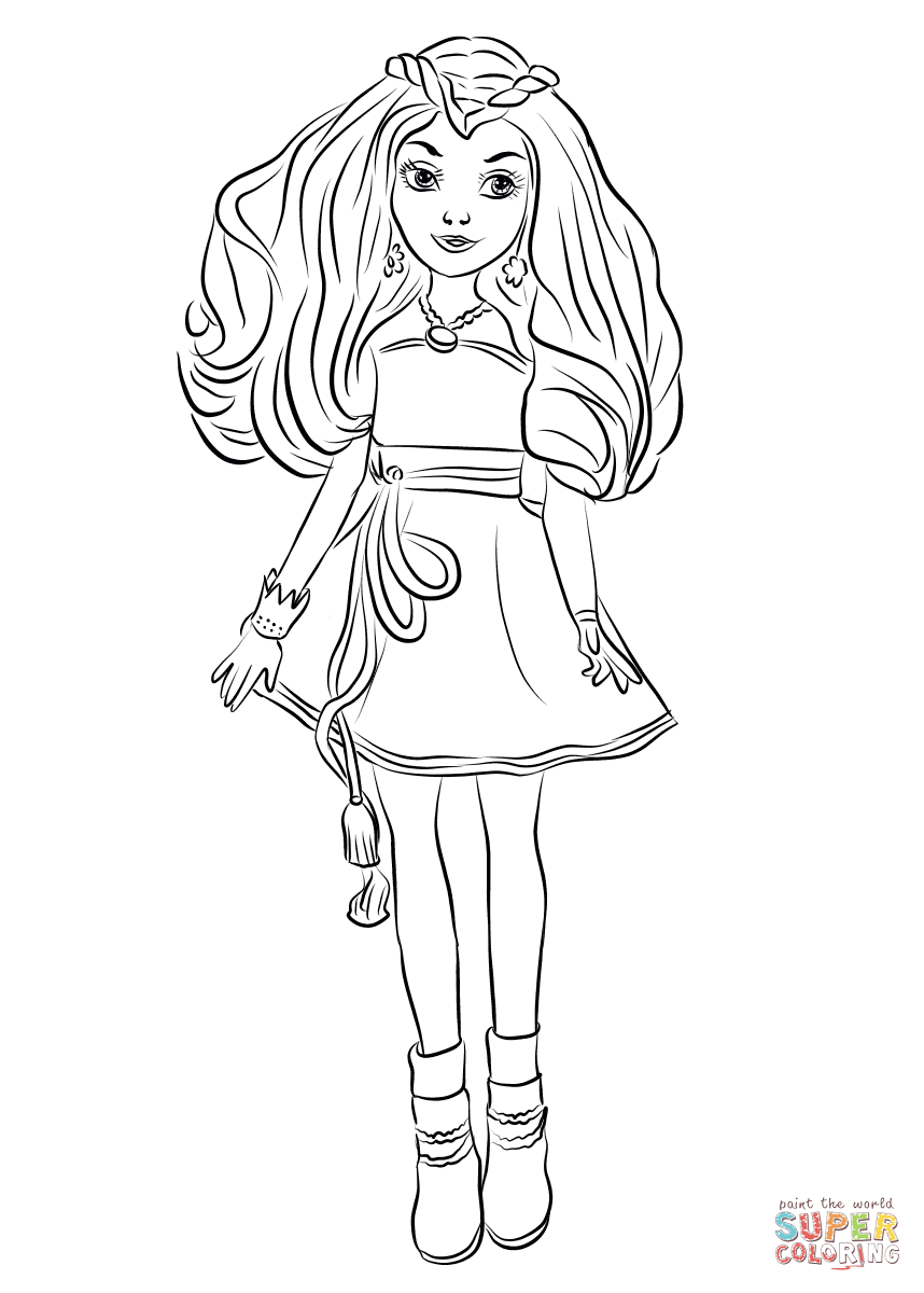 Coloring Pages Of The World Evie From Descendants Wicked World Coloring Page Free Printable