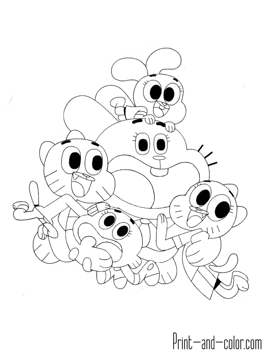 Coloring Pages Of The World The Amazing World Of Gumball Coloring Pages Print And Color