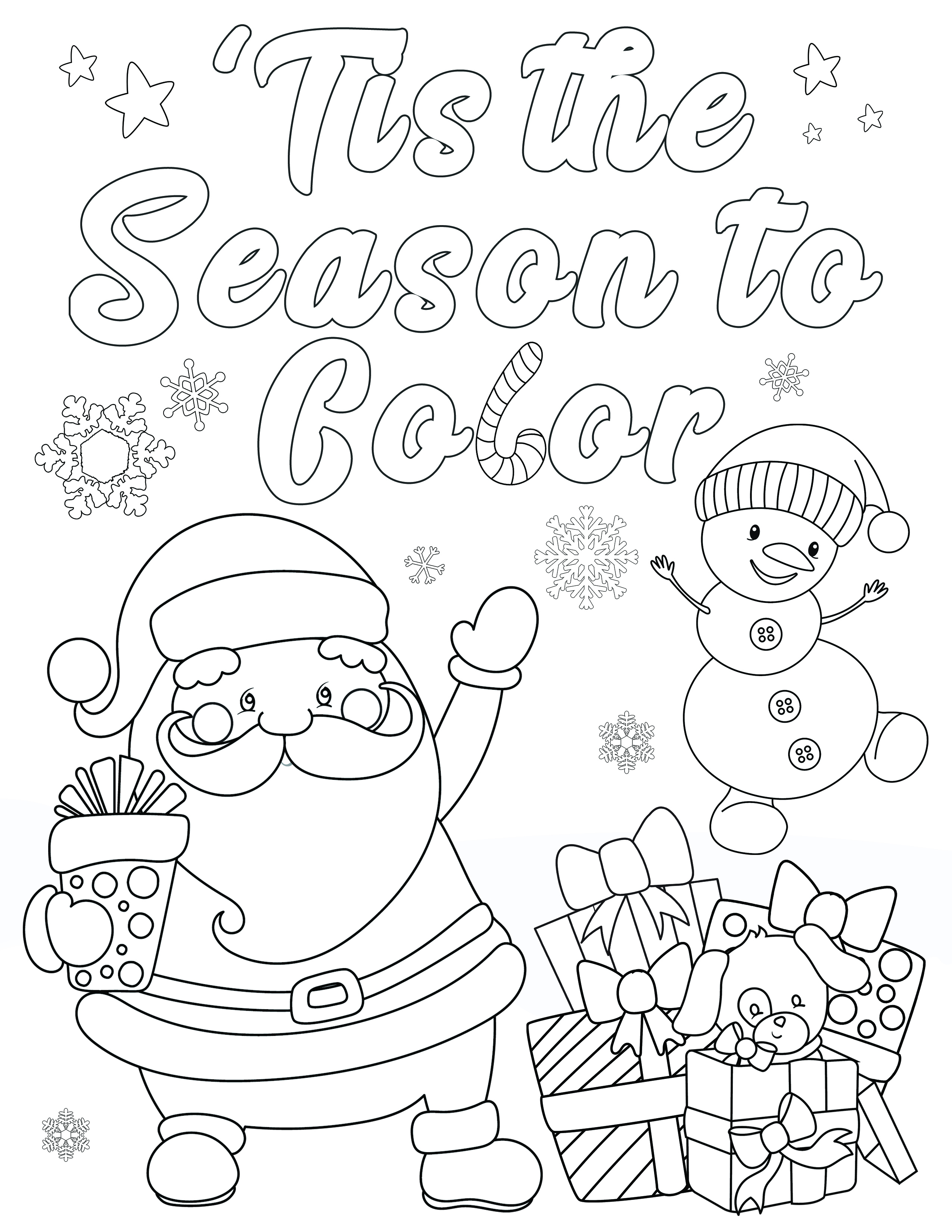Coloring Pages Santa Free Christmas Coloring Pages For Adults And Kids Happiness Is