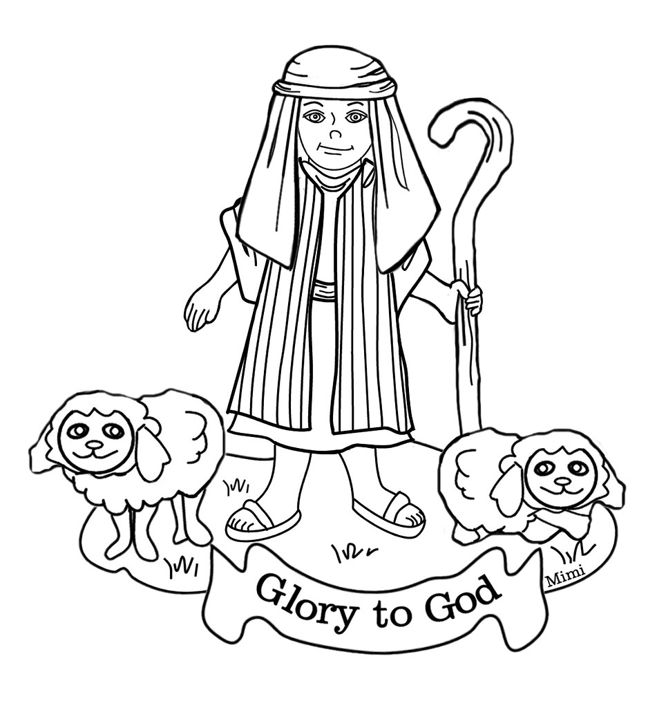 Coloring Pages Sheep And The Shepherd Bible Kids Shepherd Boy With Sheep Christmas Color Page Flickr