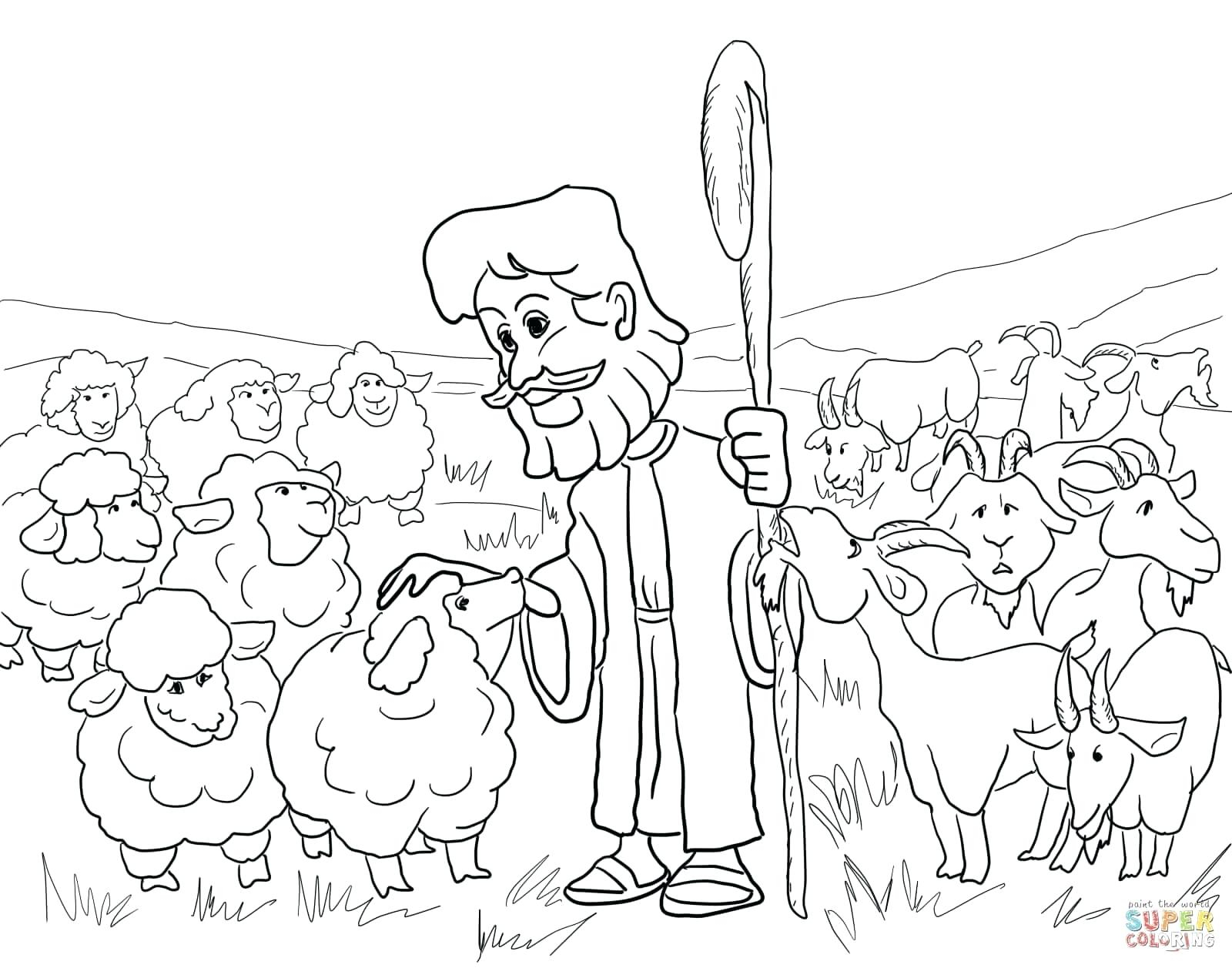 Coloring Pages Sheep And The Shepherd Coloring Page Sheep Axialsheetco