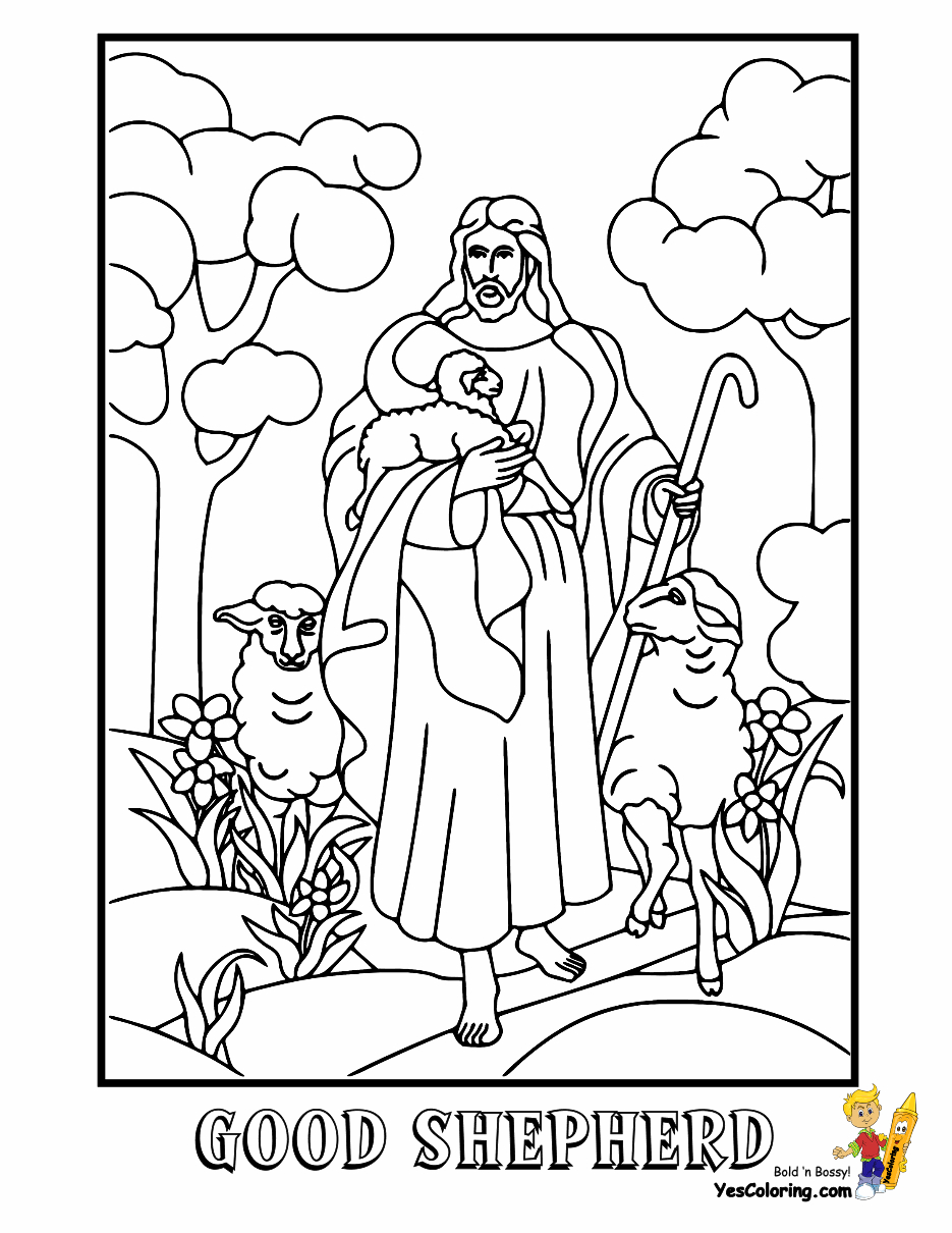 Coloring Pages Sheep And The Shepherd Jesus The Good Shepherd Coloring Pages