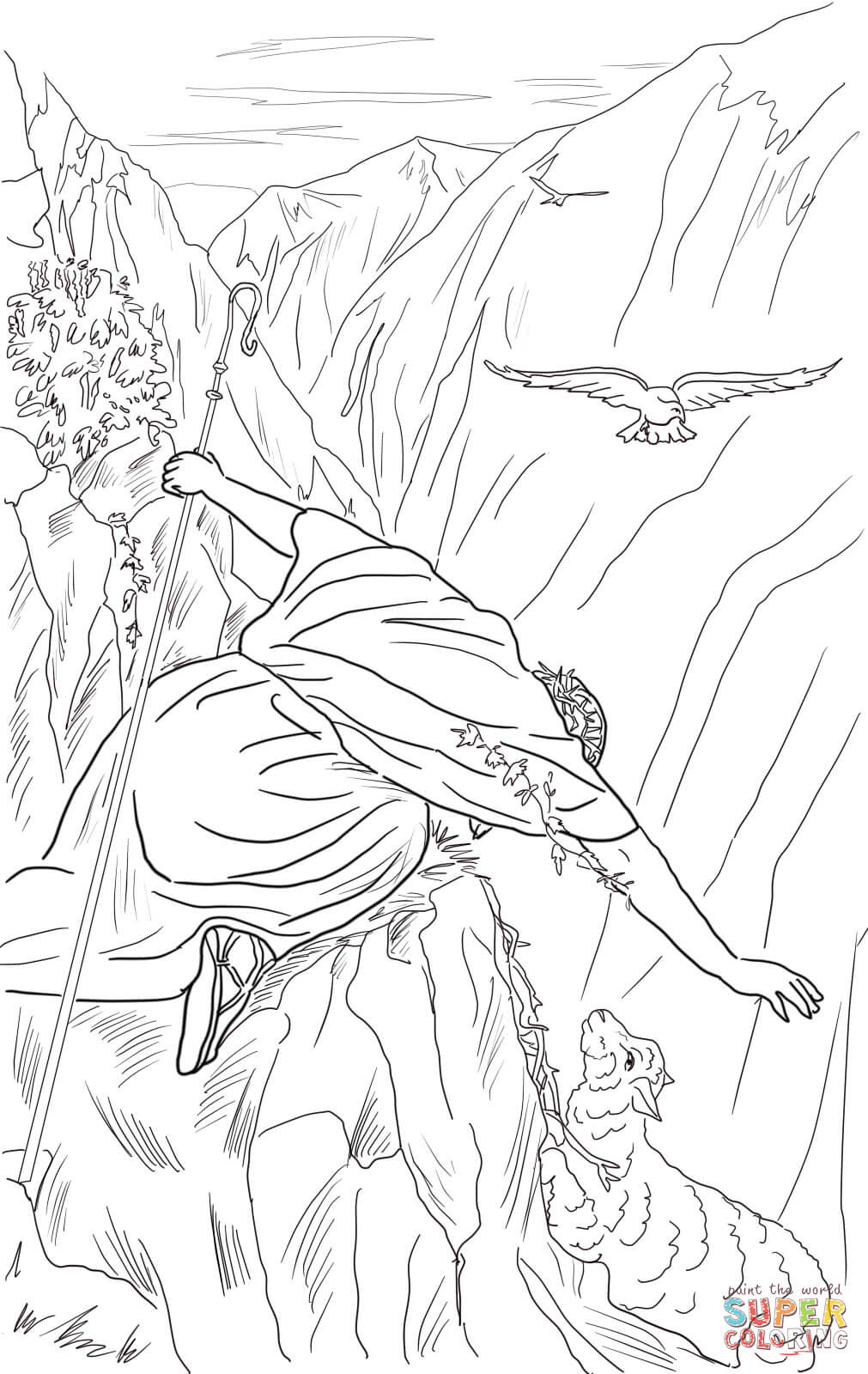 Coloring Pages Sheep And The Shepherd The Lost Sheep Coloring Page Free Printable Coloring Pages