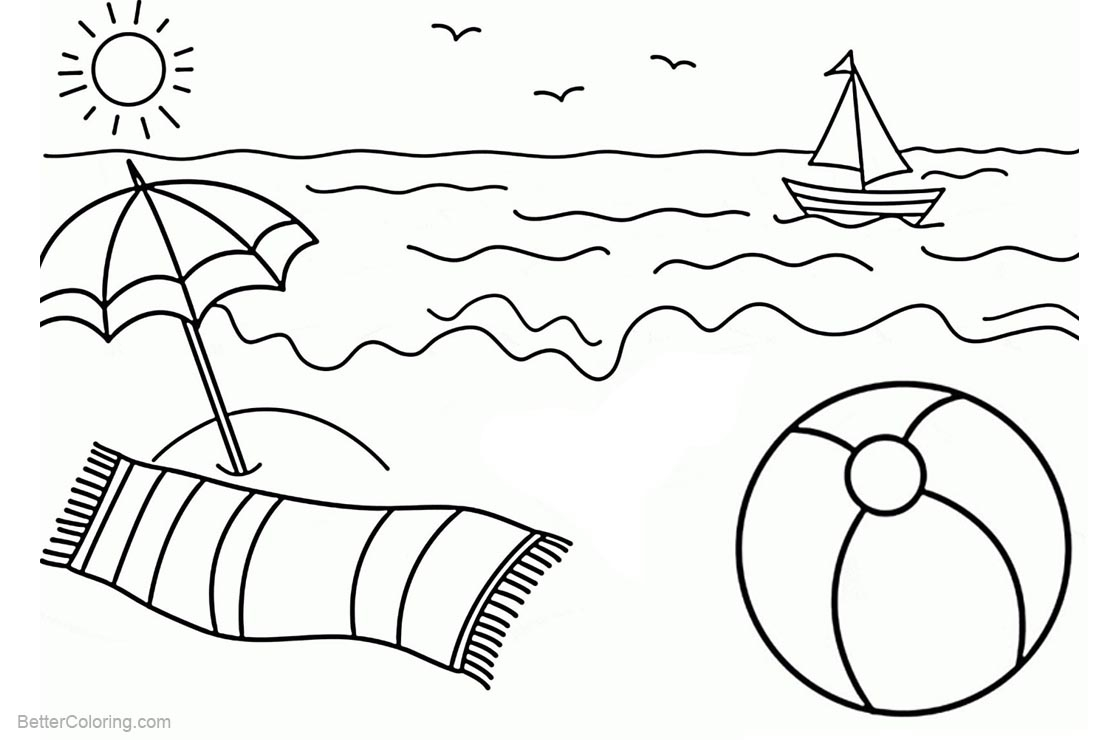 Coloring Pages Sun Beach Ball Coloring Pages Sun And Waves Free Printable Coloring Pages