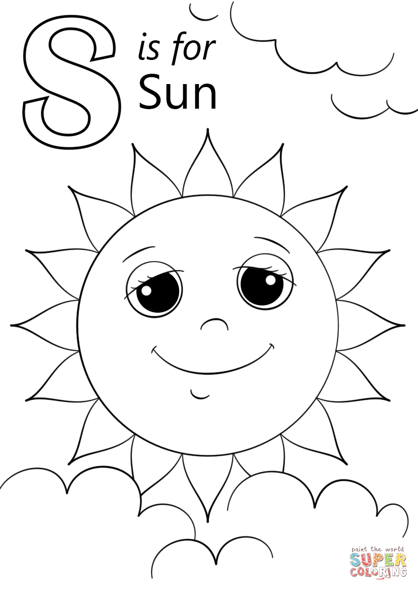 Coloring Pages Sun Letter S Is For Sun Coloring Page Free Printable Coloring Pages