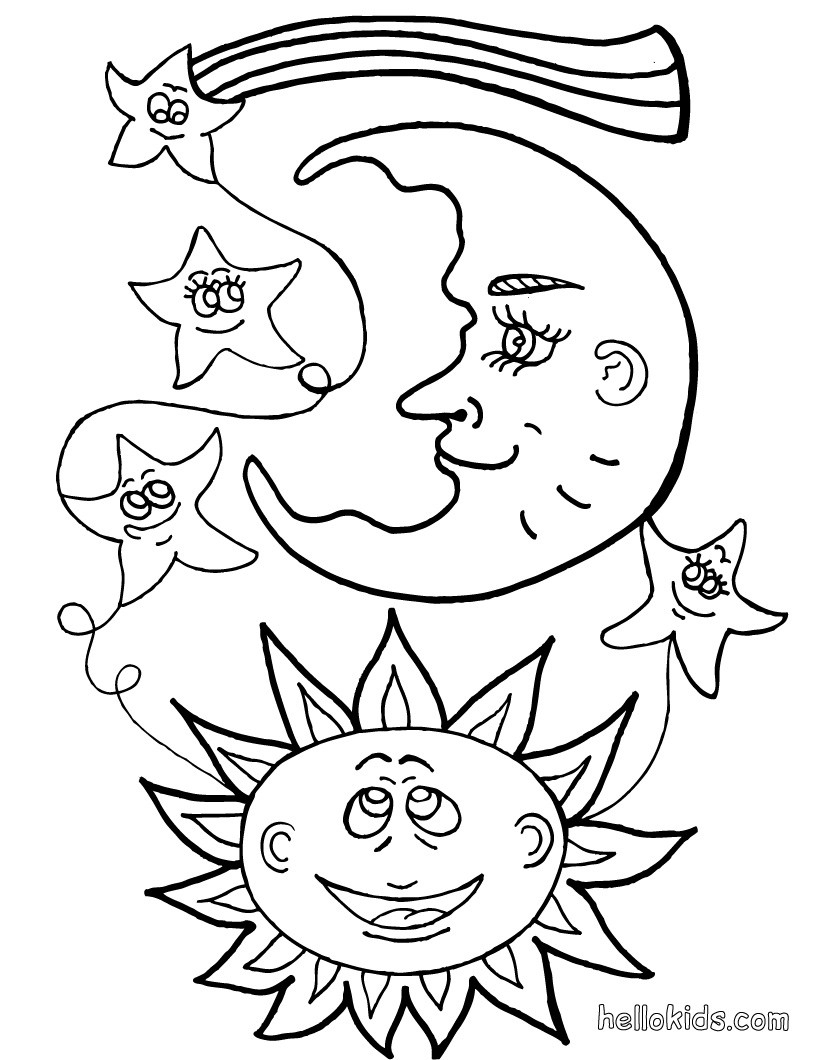 Coloring Pages Sun Sun And Moon Coloring Pages Hellokids