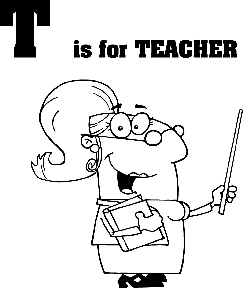 Coloring Pages Teacher Cartoon Teachers Coloring Pages For Preschoolers