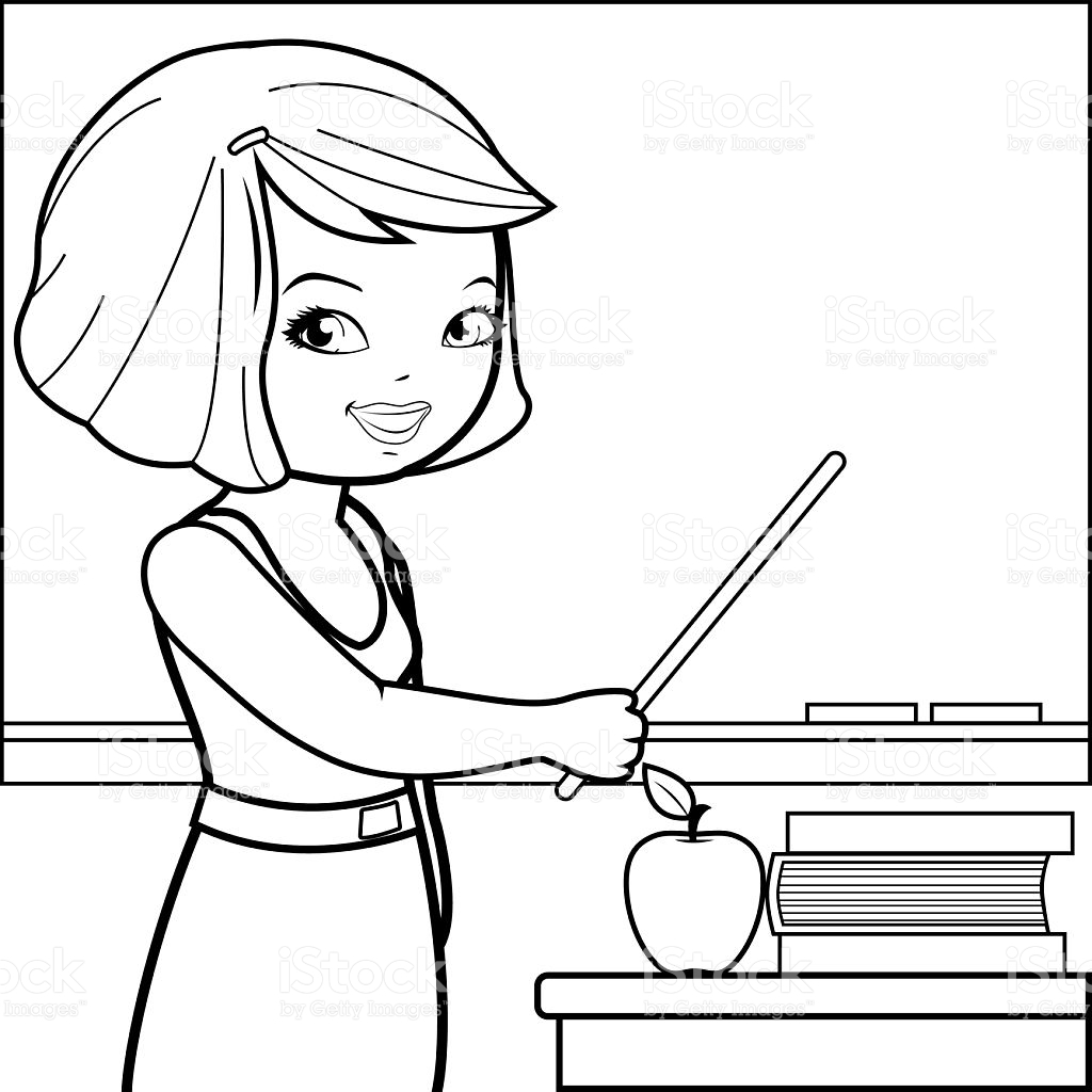 Coloring Pages Teacher Teacher Drawing Free Download Best Teacher Drawing On Clipartmag