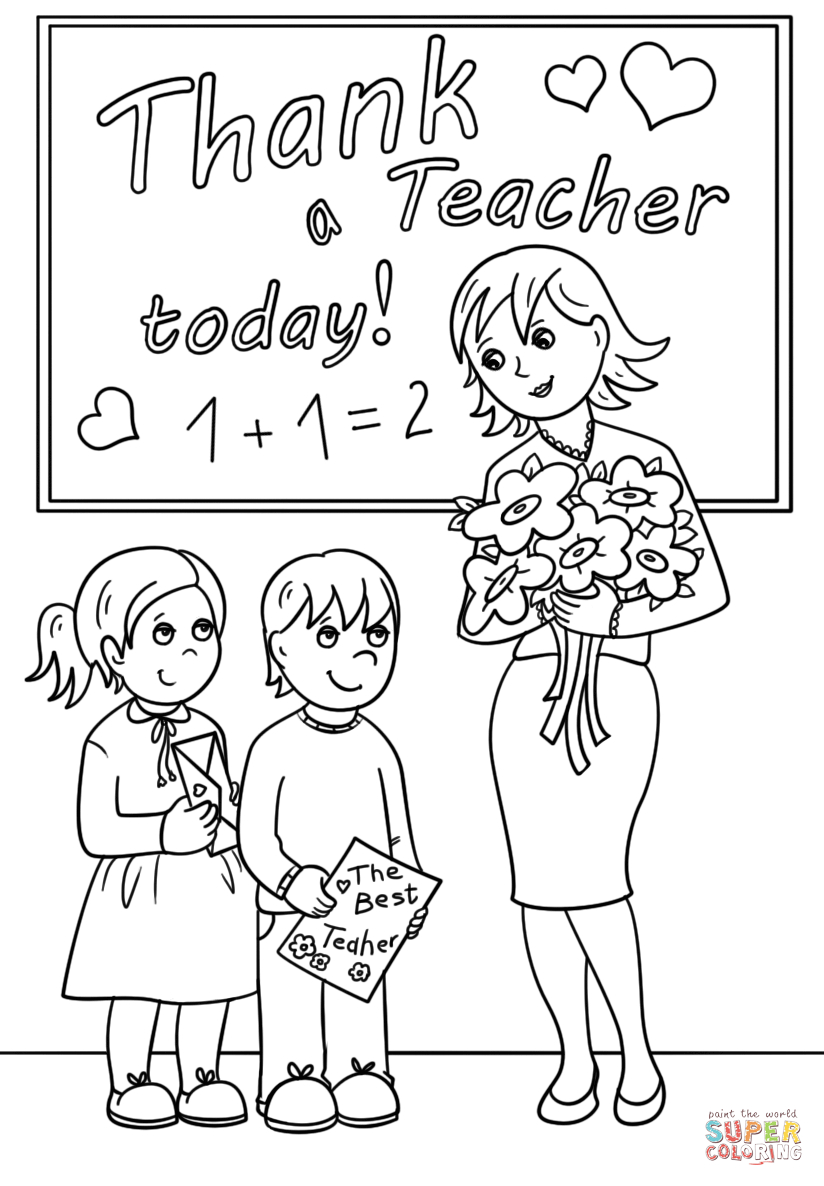 Coloring Pages Teacher Thank A Teacher Today Coloring Page Free Printable Coloring Pages