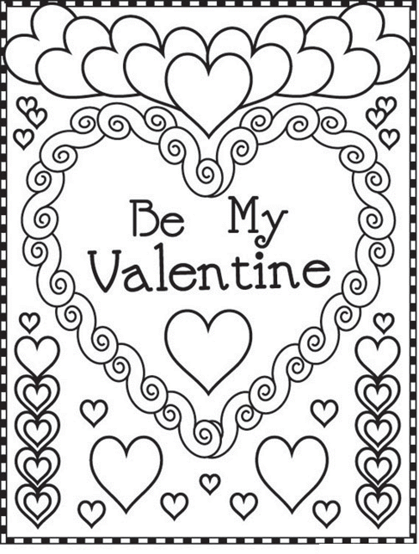 Coloring Pages Valentine Valentines Coloring Pages Happiness Is Homemade