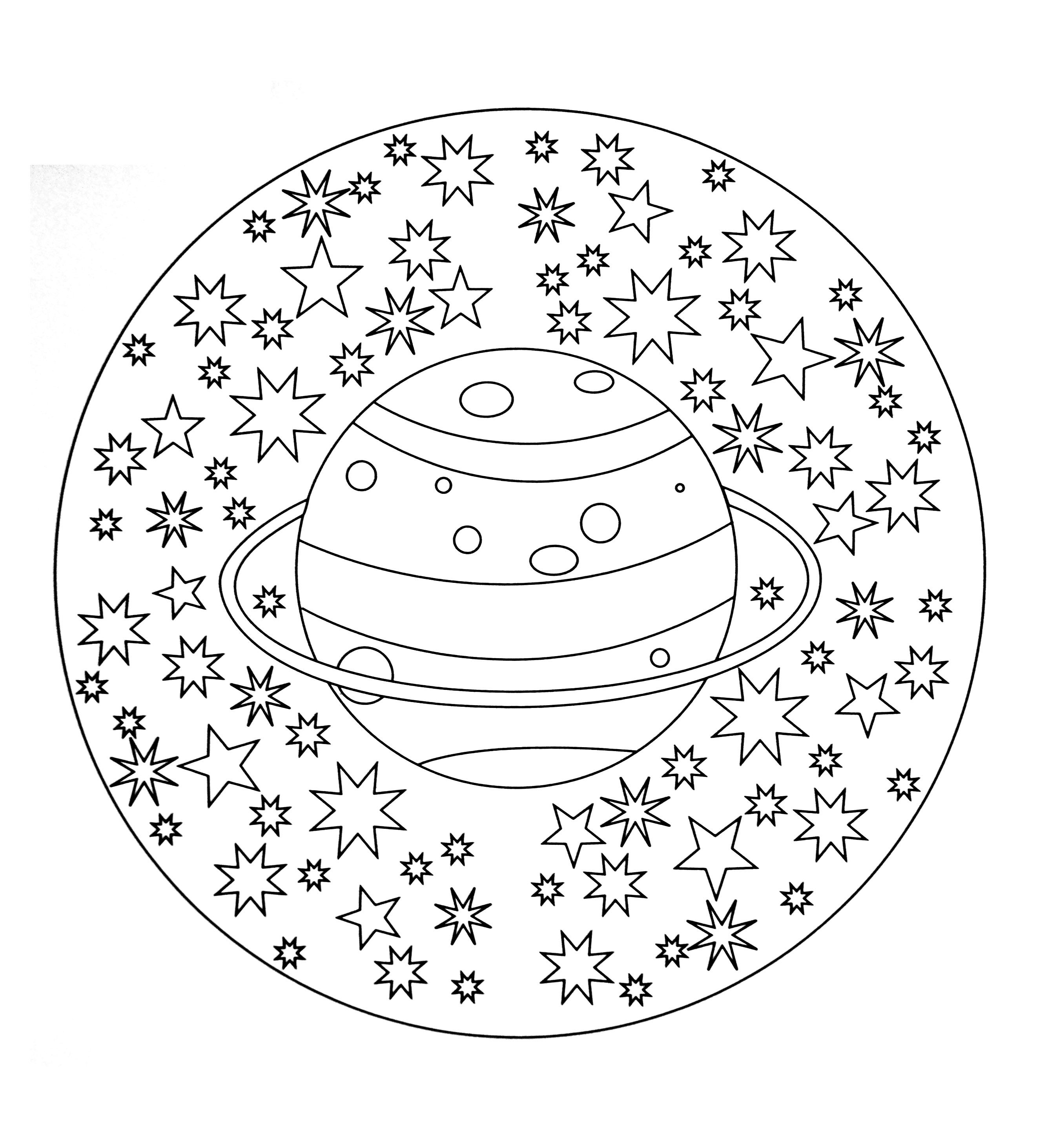 Coloring Pages Zen Solar System Mandala Easy Mandalas For Kids 100 Mandalas Zen
