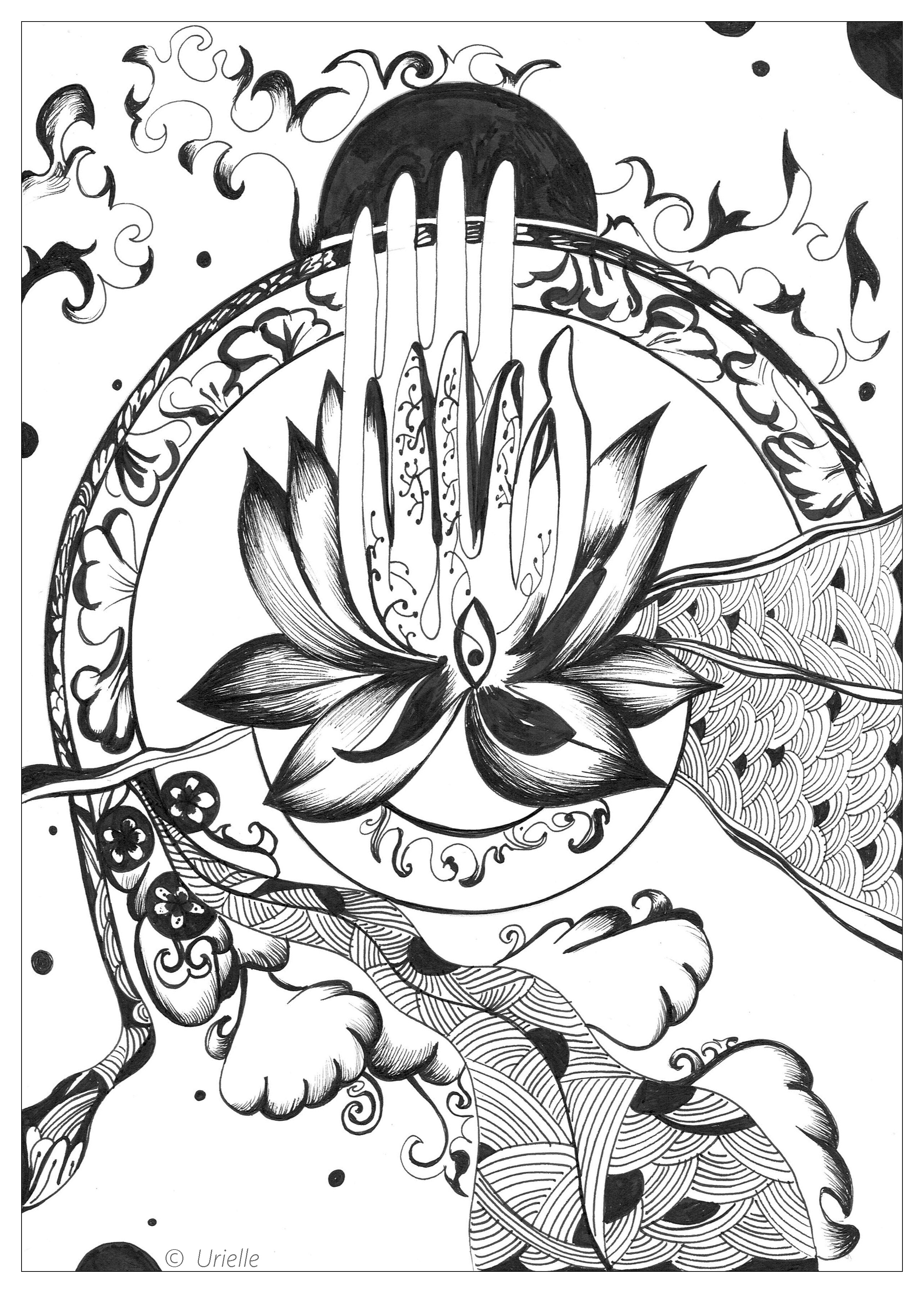 Coloring Pages Zen Urielle Peace And Serenity Anti Stress Adult Coloring Pages