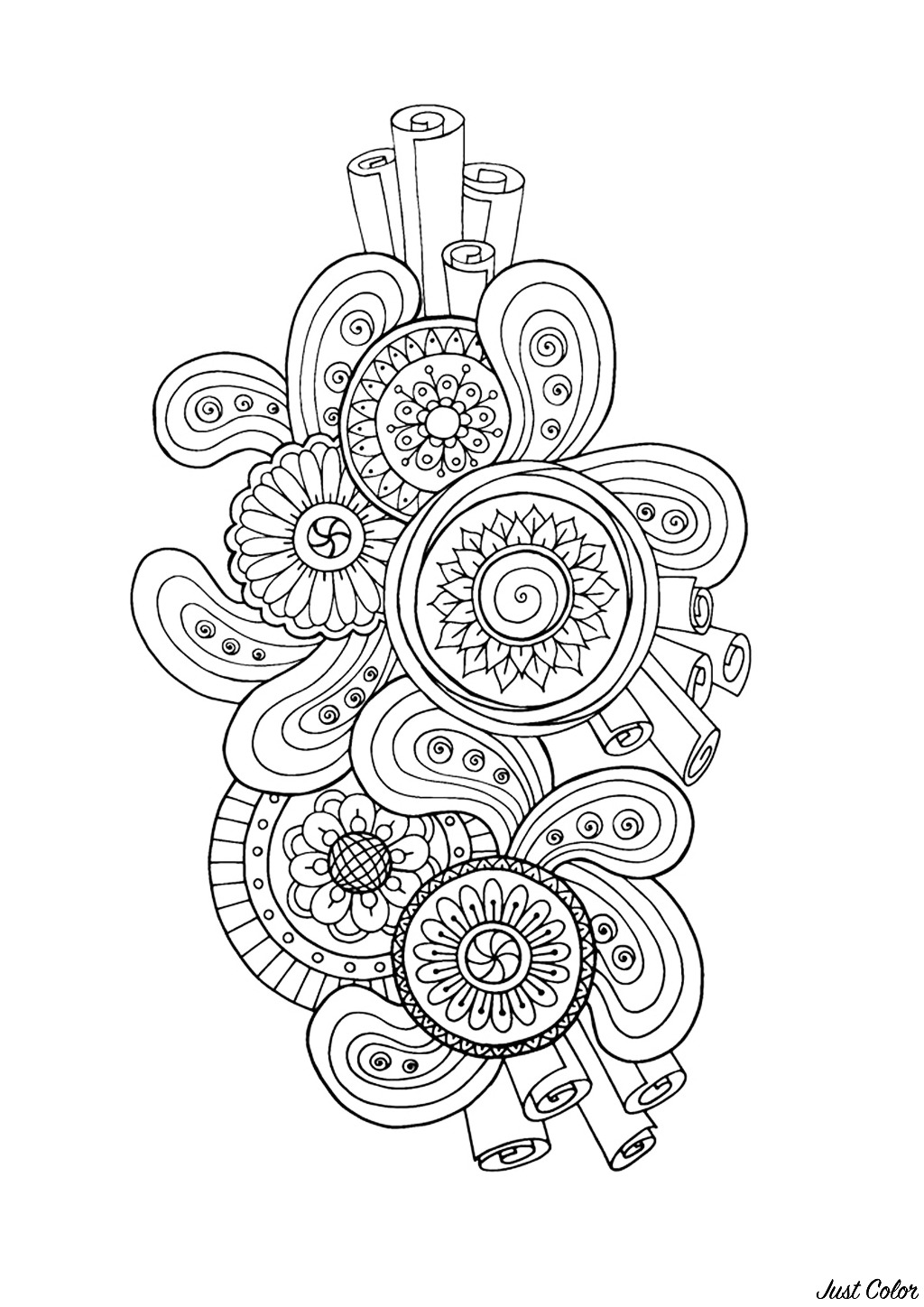 Coloring Pages Zen Zen Antistress Abstract Pattern Inspired Anti Stress Adult