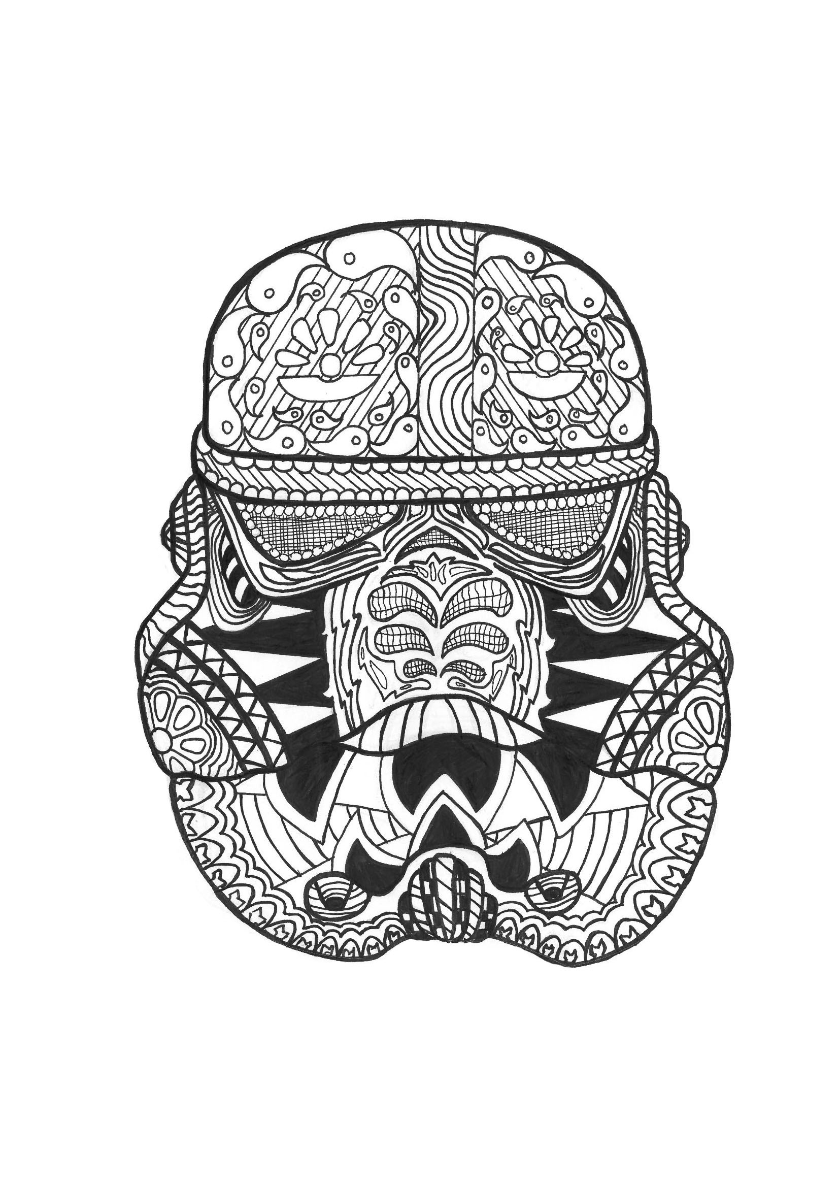 Coloring Pages Zen Zen Stormtrooper Anti Stress Adult Coloring Pages