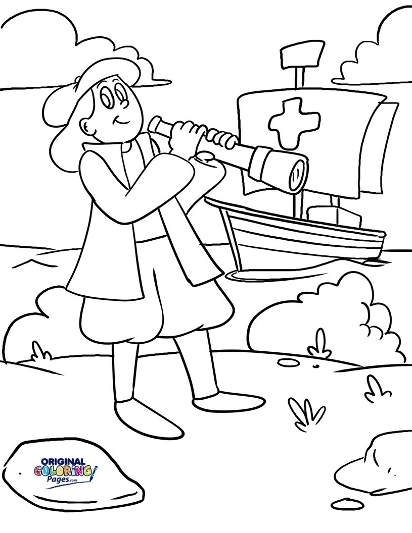 Columbus Ships Coloring Pages Coloring Books Christopher Columbus Coloring Page Books Cool