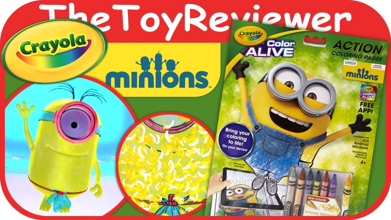 Crayola Color Alive Coloring Pages Minions Crayola Color Alive Action Coloring Pages Unboxing Toy Review Thetoyreviewer