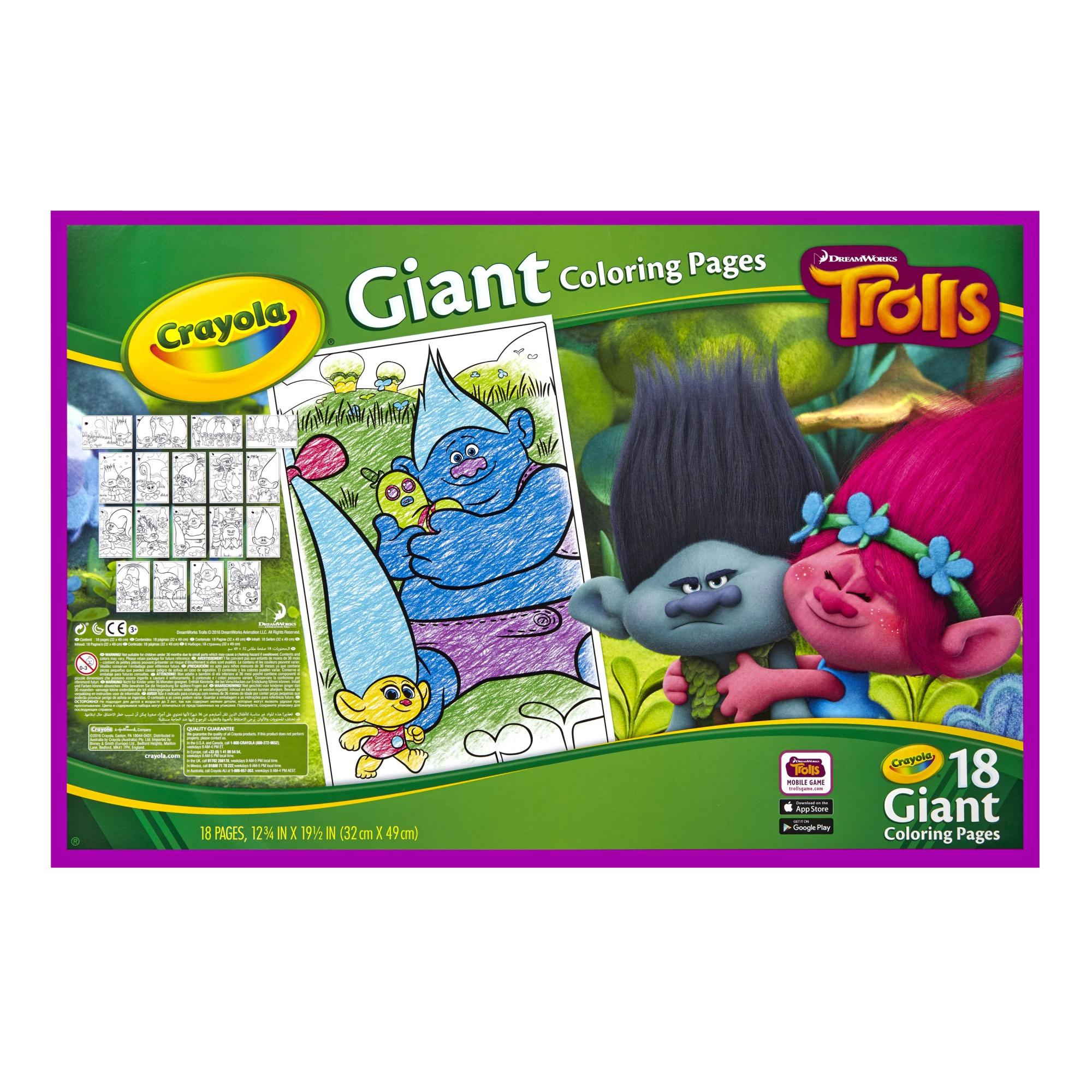 Crayola Fish Coloring Pages Crayola Trolls Giant Coloring Pages 18 Sheets For Ages 3