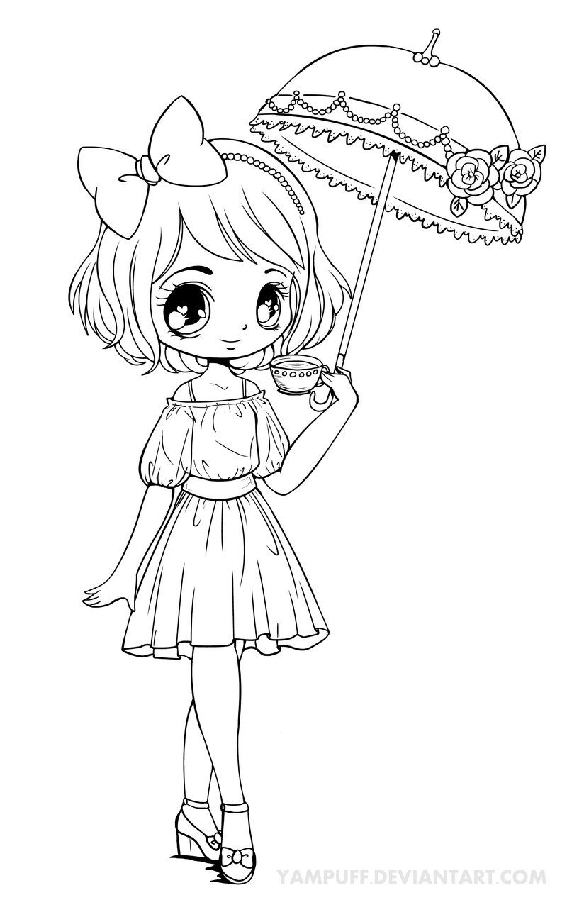 Cute Girl Coloring Pages Coloring Kawaii Chibi Coloring Pages Printable Free Anime Cute