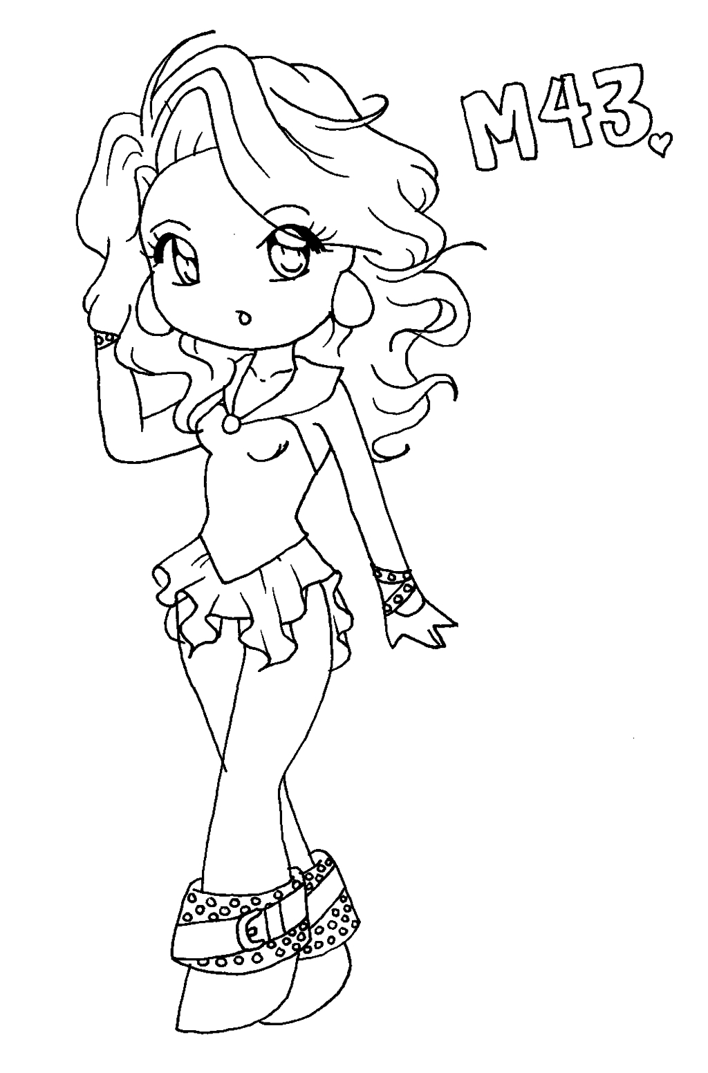 Cute Girl Coloring Pages Cute Anime Girl Coloring Pages