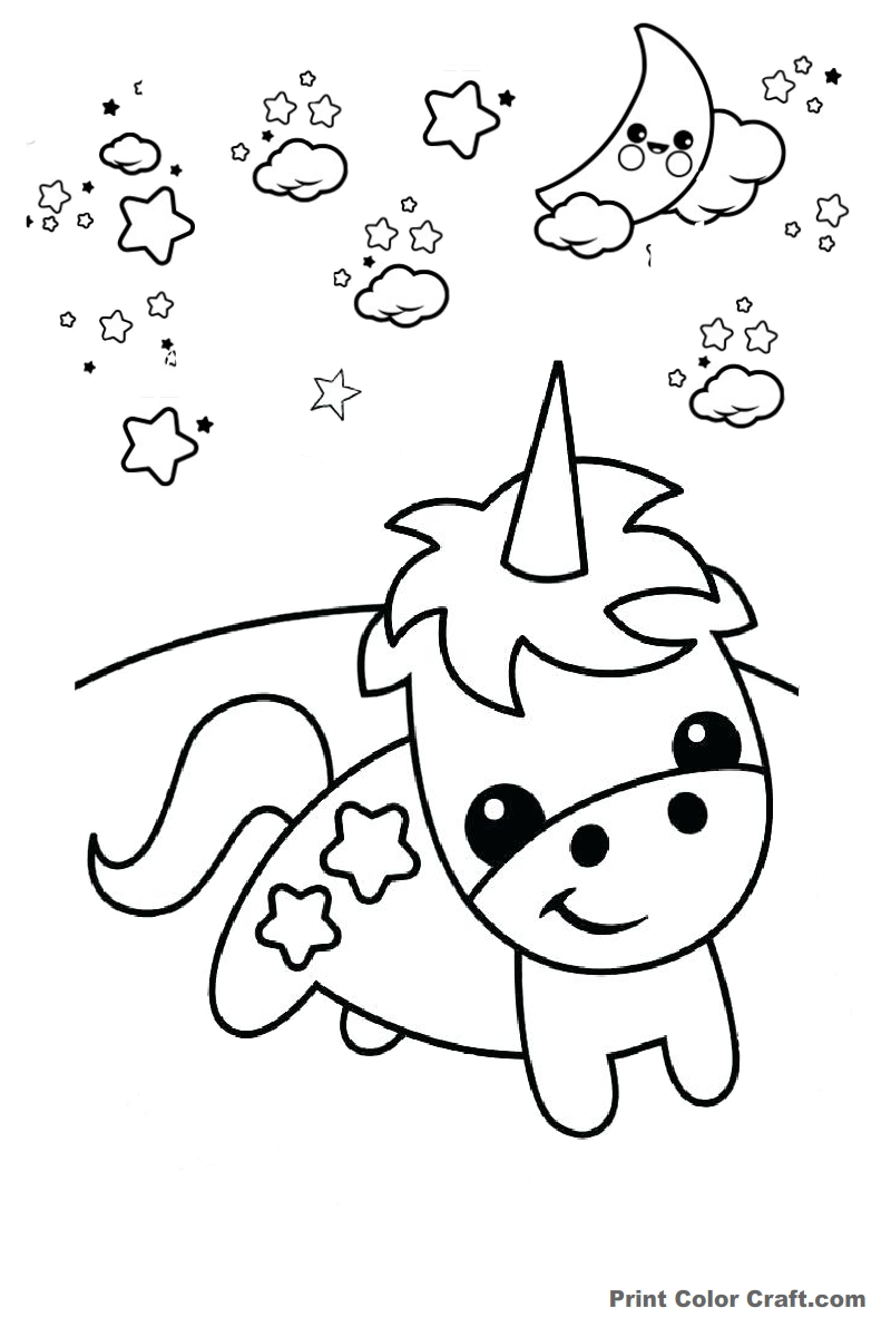 Cute Unicorn Coloring Pages Easy Draw And Cute Unicorn Coloring Pages For Kids Print Color Craft
