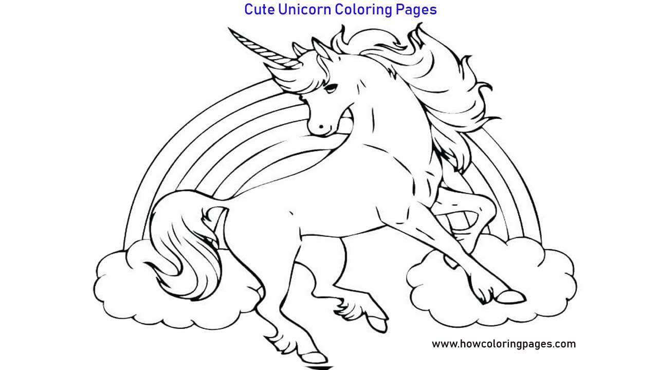 Cute Unicorn Coloring Pages Printable Cute Unicorn Coloring Pages For Kids