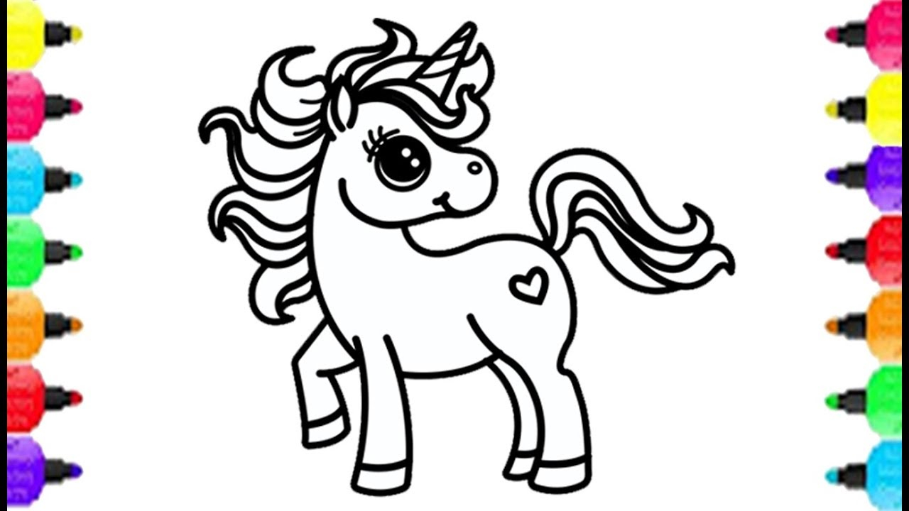 Cute Unicorn Coloring Pages Unicorn Drawing Pages At Paintingvalley Explore Collection Of