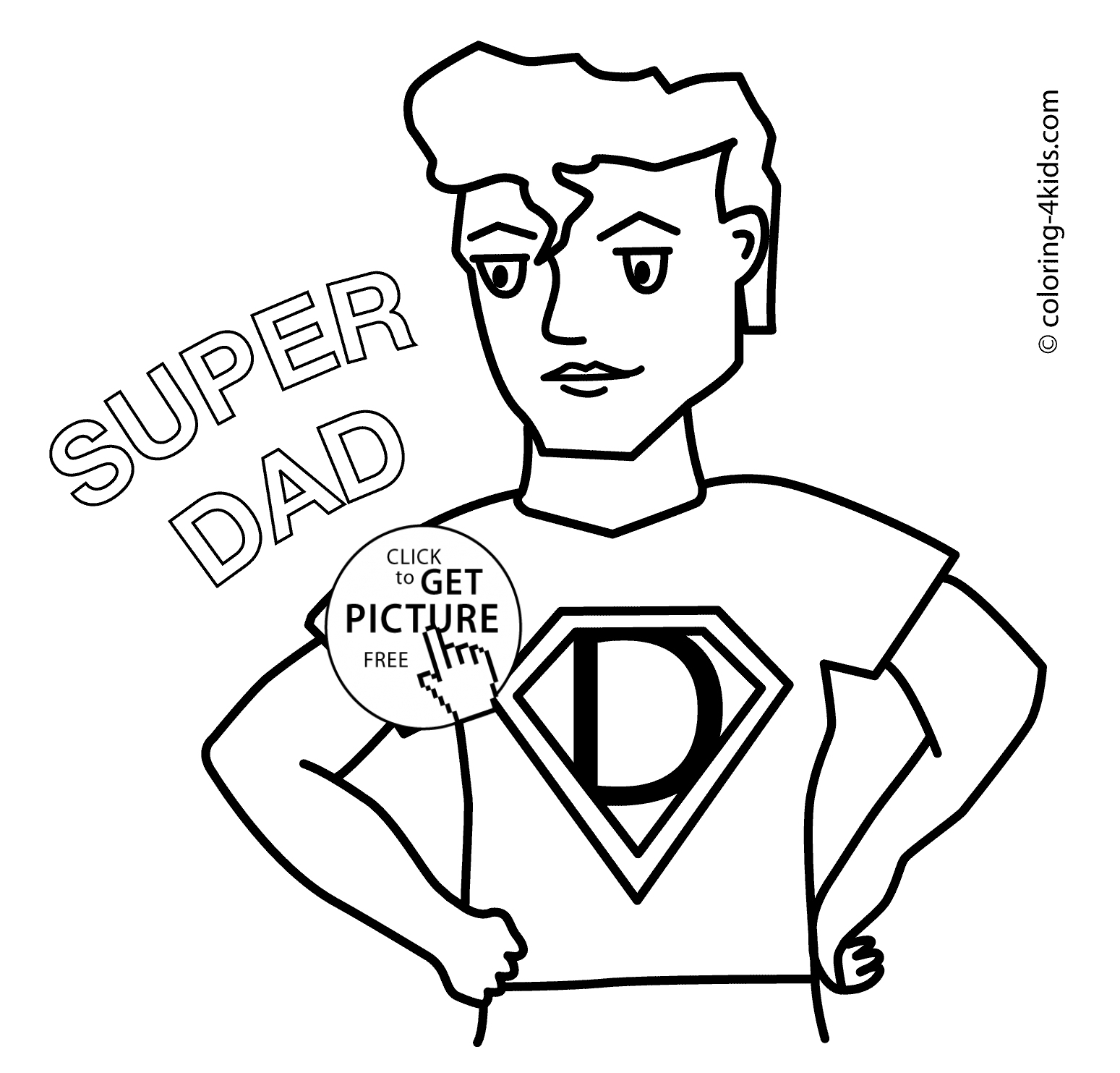 Daddy Coloring Pages Super Fathers Day Coloring Pages For Kids Super Dad Birthday
