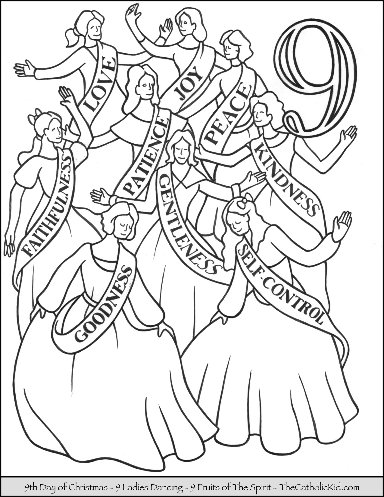 Dancing Coloring Page 12 Days Of Christmas Coloring Pages Thecatholickid