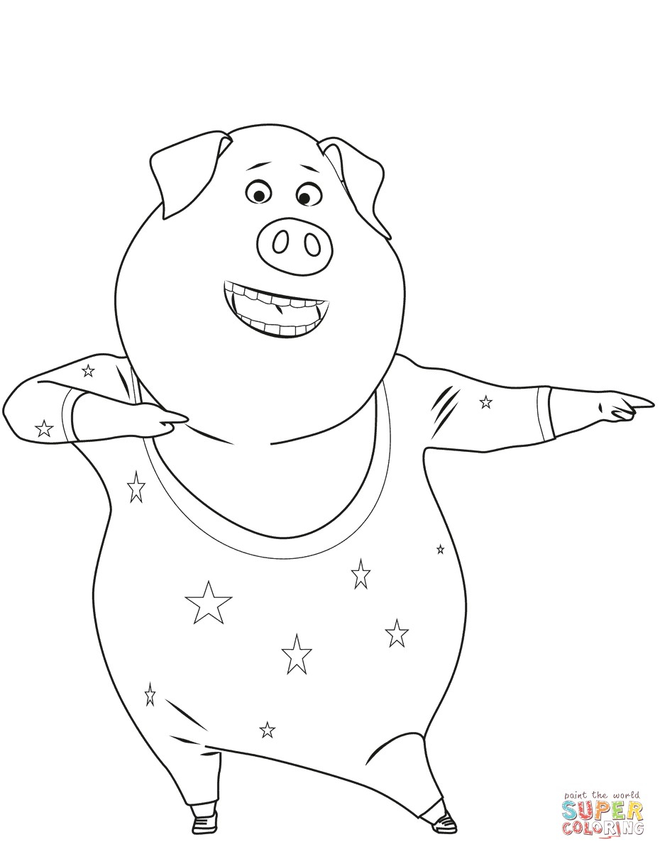 Dancing Coloring Page Gunter Pig Is Dancing Coloring Page Pages Telematik Institut