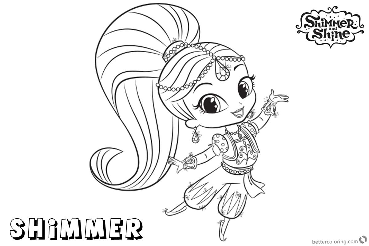 Dancing Coloring Pages Coloring Pages Shimmer And Shine 650434 Shimmer And Shine