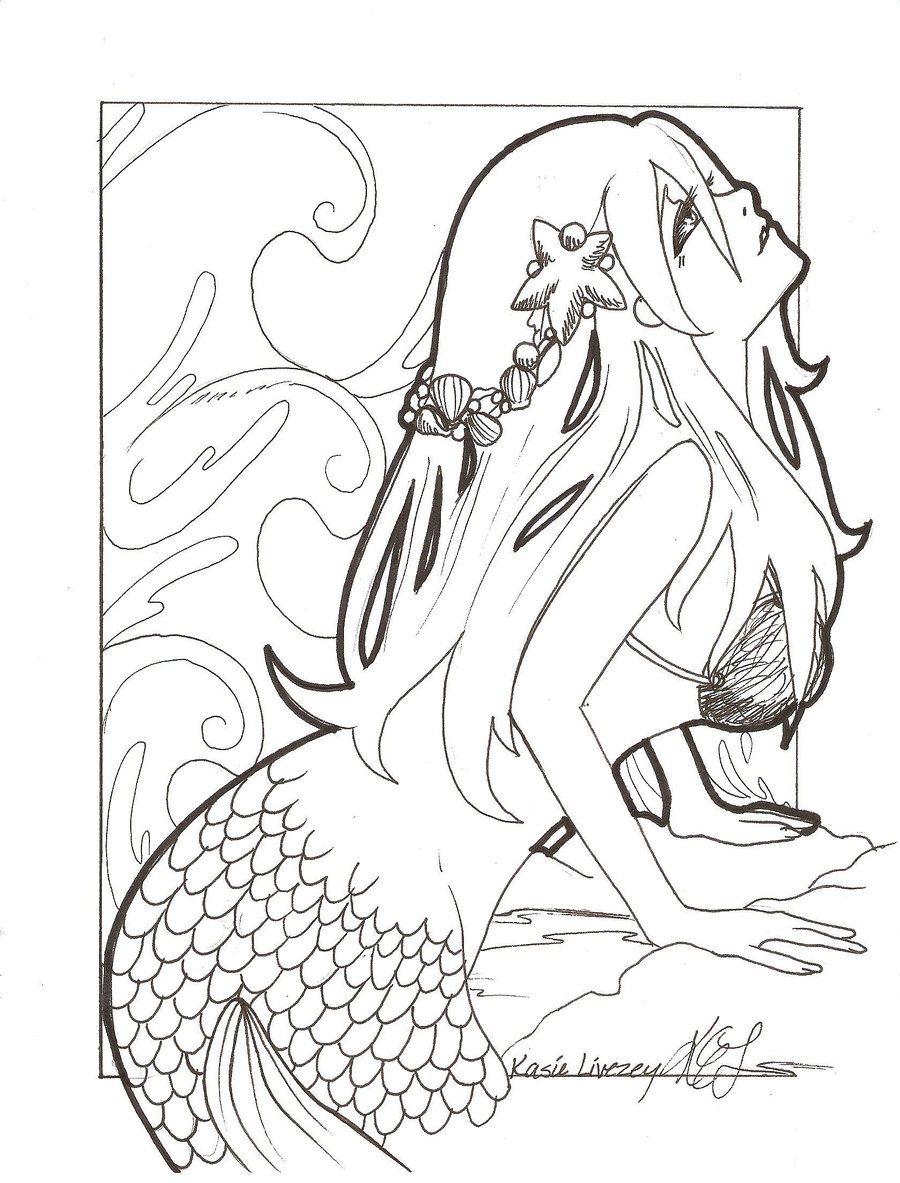 Detailed Mermaid Coloring Pages Mermaid Coloring Pages Adult At Getdrawings Free For Personal