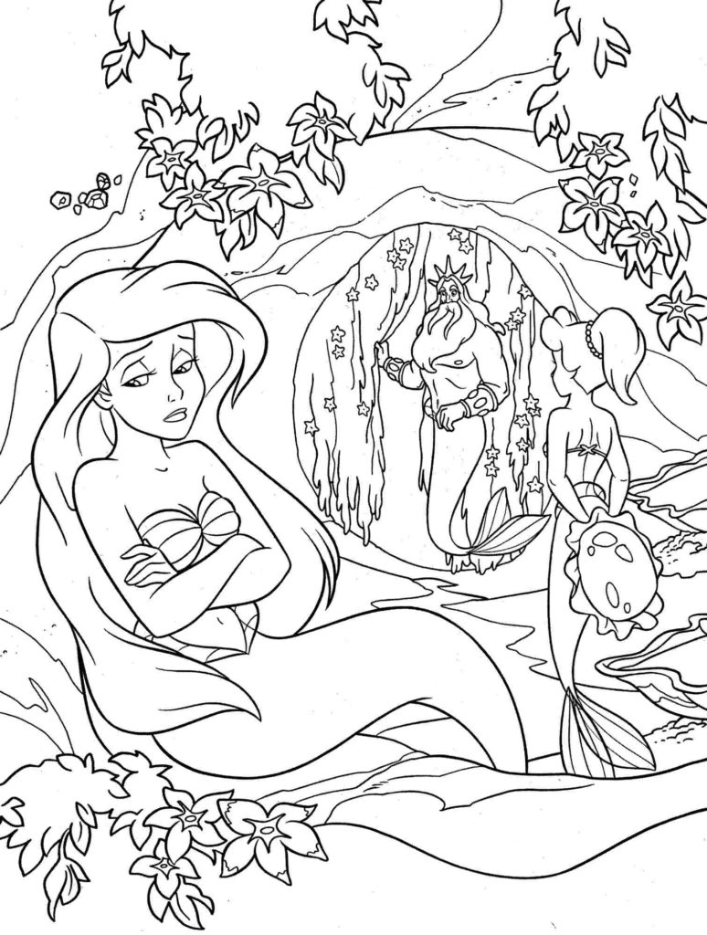 Detailed Mermaid Coloring Pages Realistic Mermaid Coloring Pages For Adults