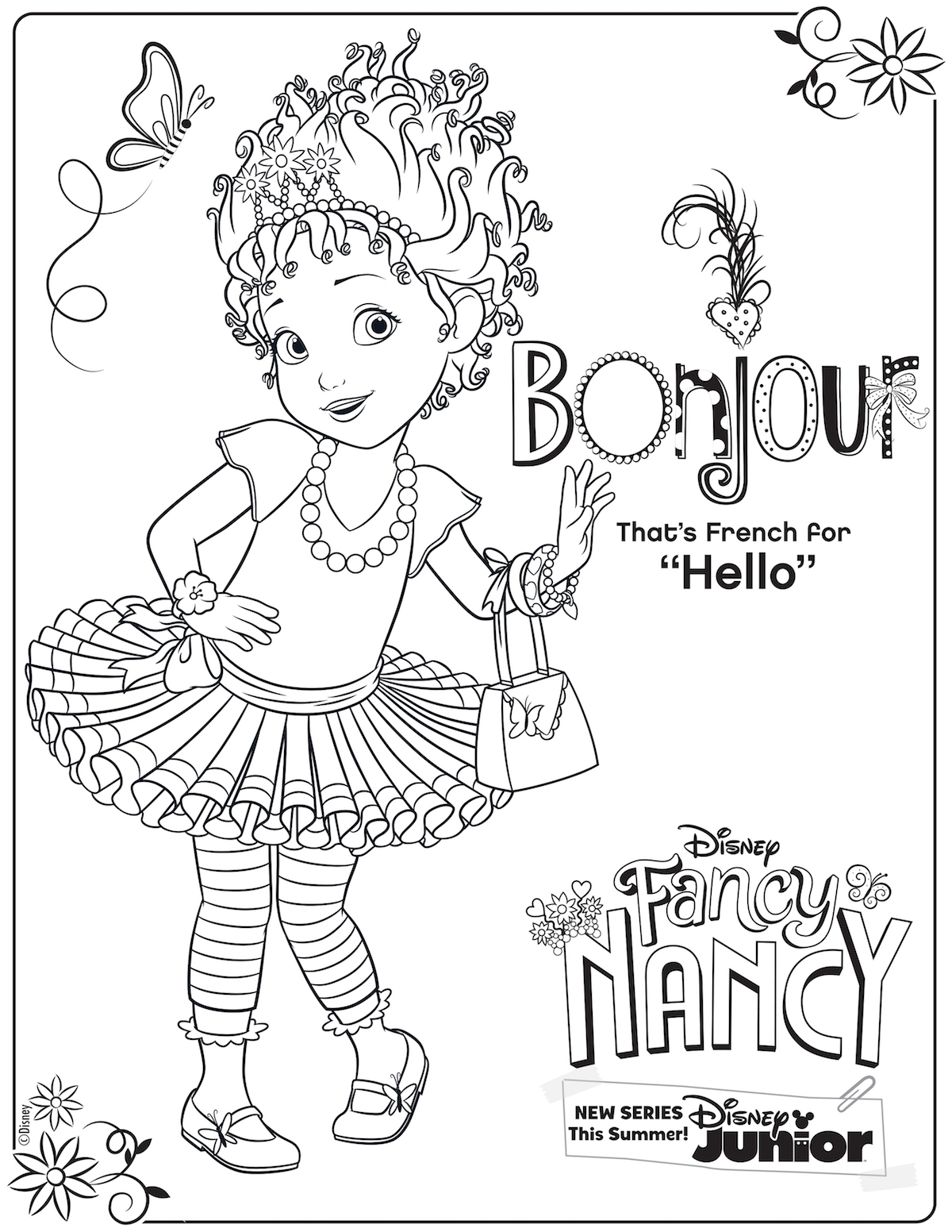 Disney.com Coloring Pages Fancy Nancy Coloring Page Activity Disney Family