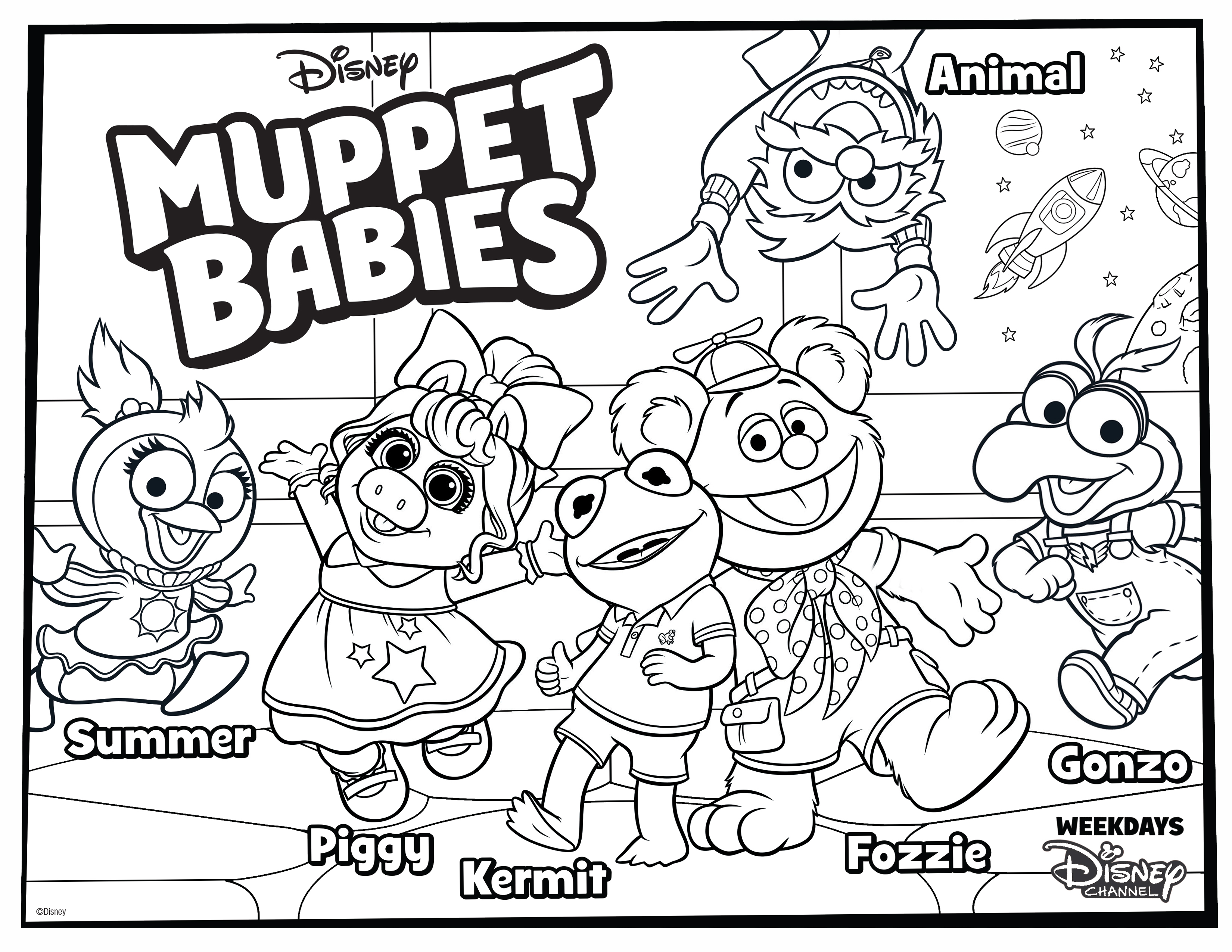 Disney.com Coloring Pages Muppet Babies Coloring Page For Your Kids Disney Family