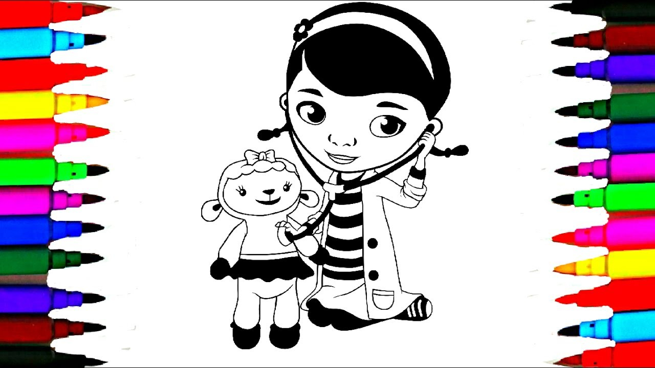 Doc Mcstuffins Toy Hospital Coloring Pages Doc Mcstuffins And Lambie Coloring Pages L Disney Junior Coloring Drawing Pages Videos For Kids