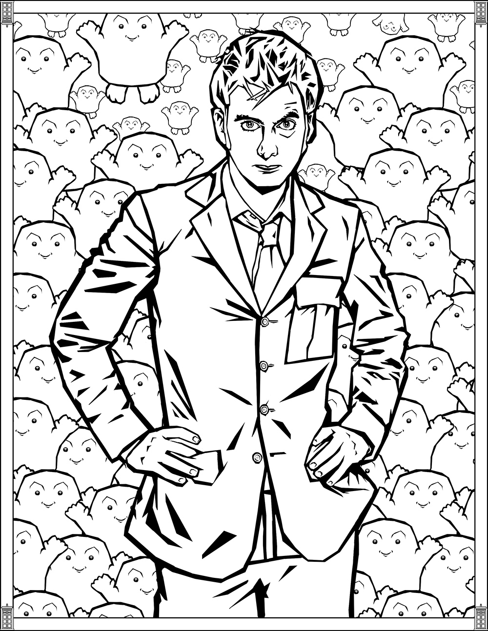 Doctor Who Coloring Page Doctor Who Pages Tenth Doctor Tv Shows Adult Coloring Pages