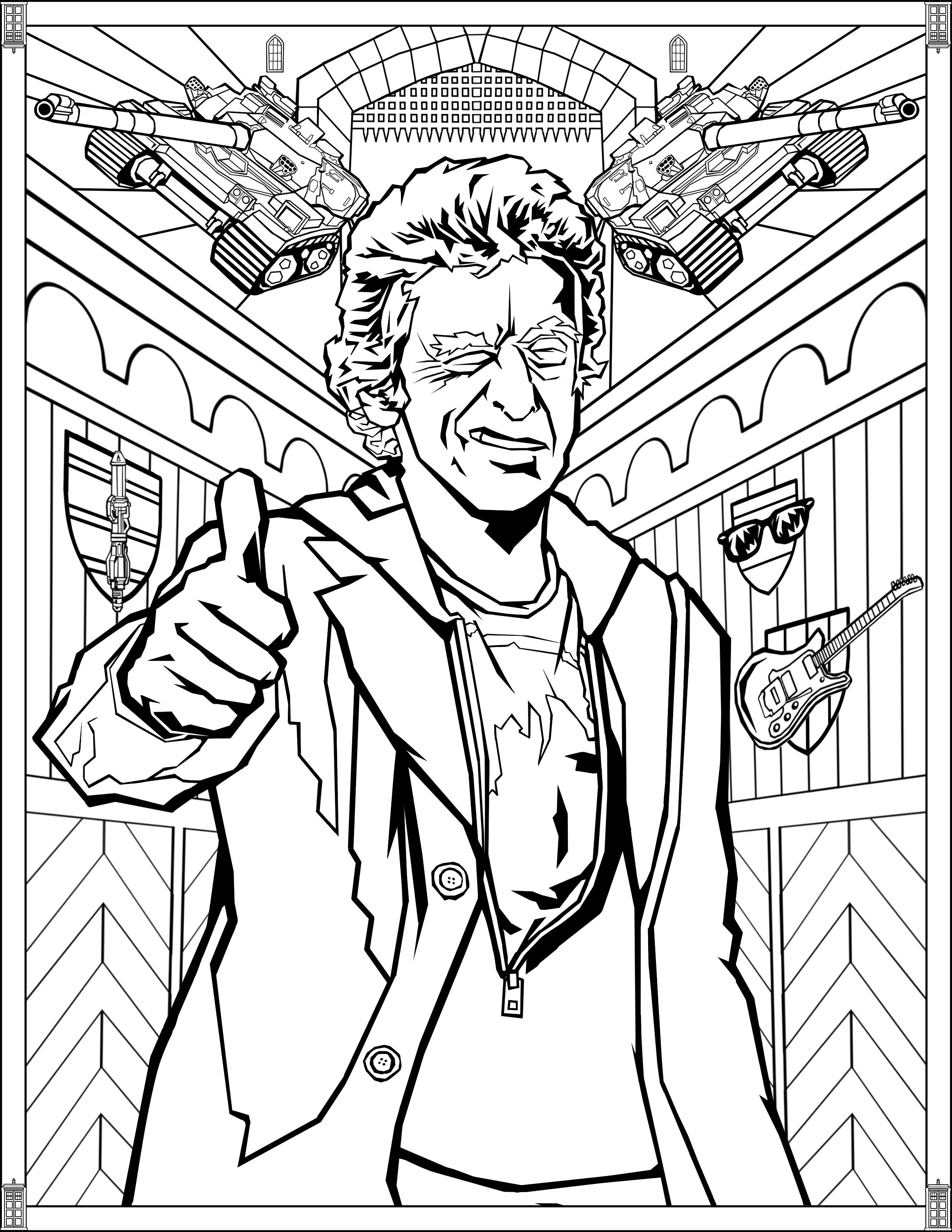 Doctor Who Coloring Page Doctor Who Wibbly Wobbly Timey Wimey Coloring Pages Printables