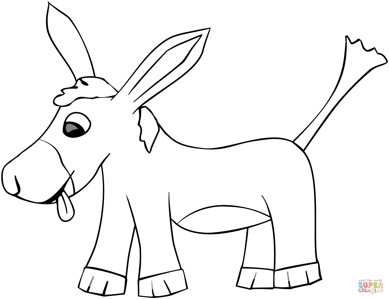 Donkey Coloring Page Cartoon Donkey Coloring Page Free Printable Coloring Pages