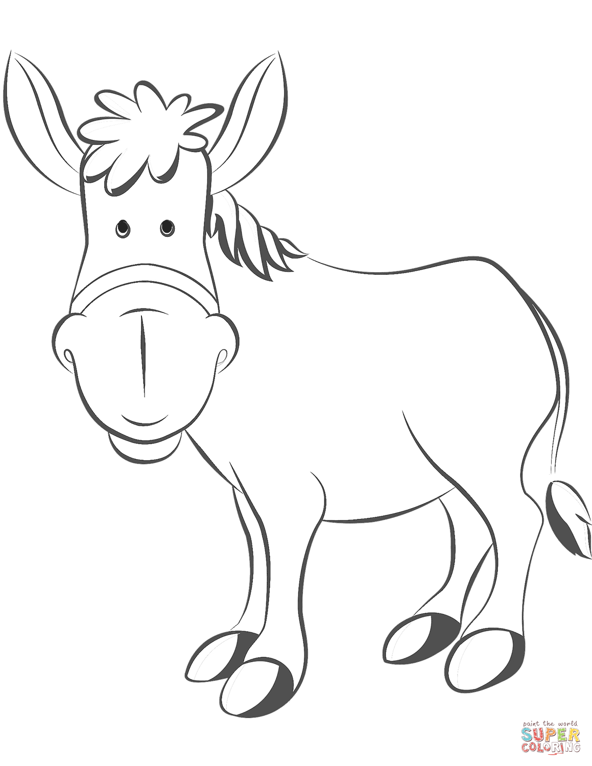 Donkey Coloring Page Cartoon Donkey Coloring Page Free Printable Coloring Pages