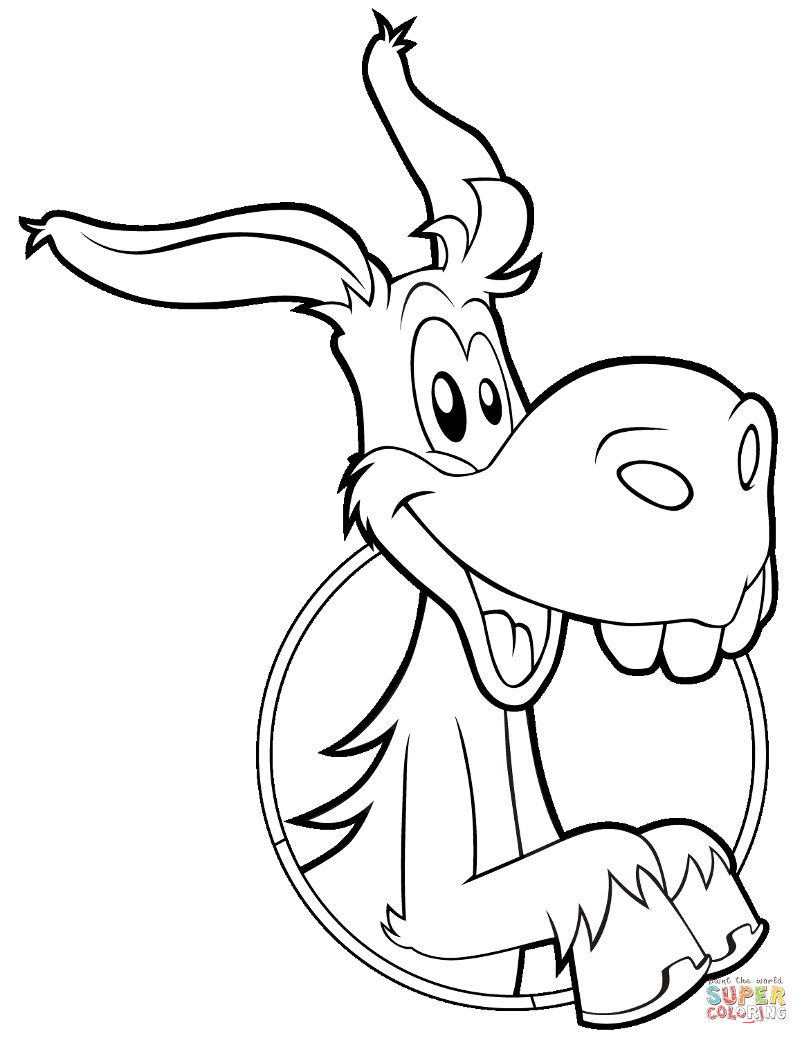Donkey Coloring Page Cute Cartoon Donkey Coloring Page Free Printable Coloring Pages