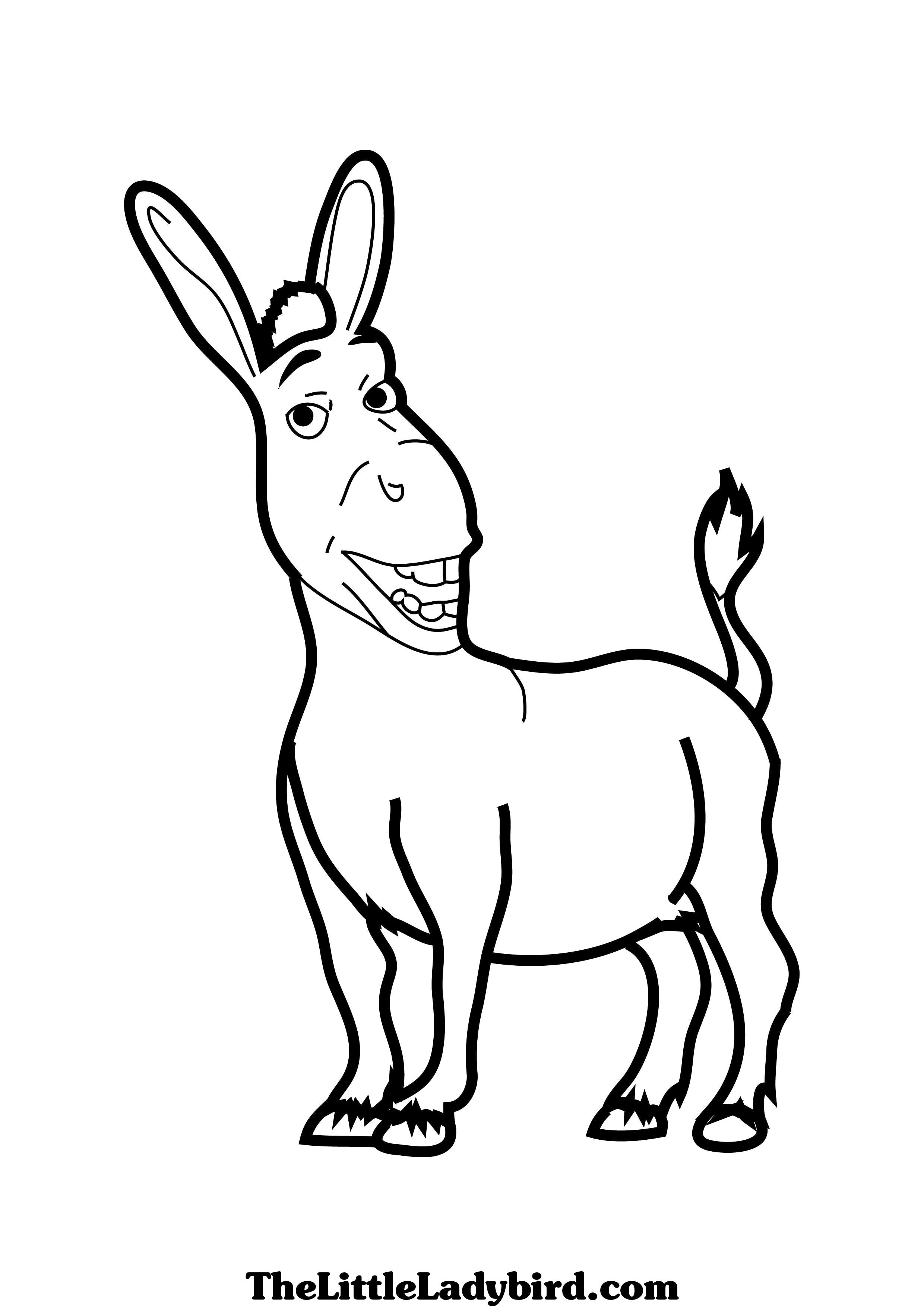 Donkey Coloring Page Ear Coloring Page Telematik Institut