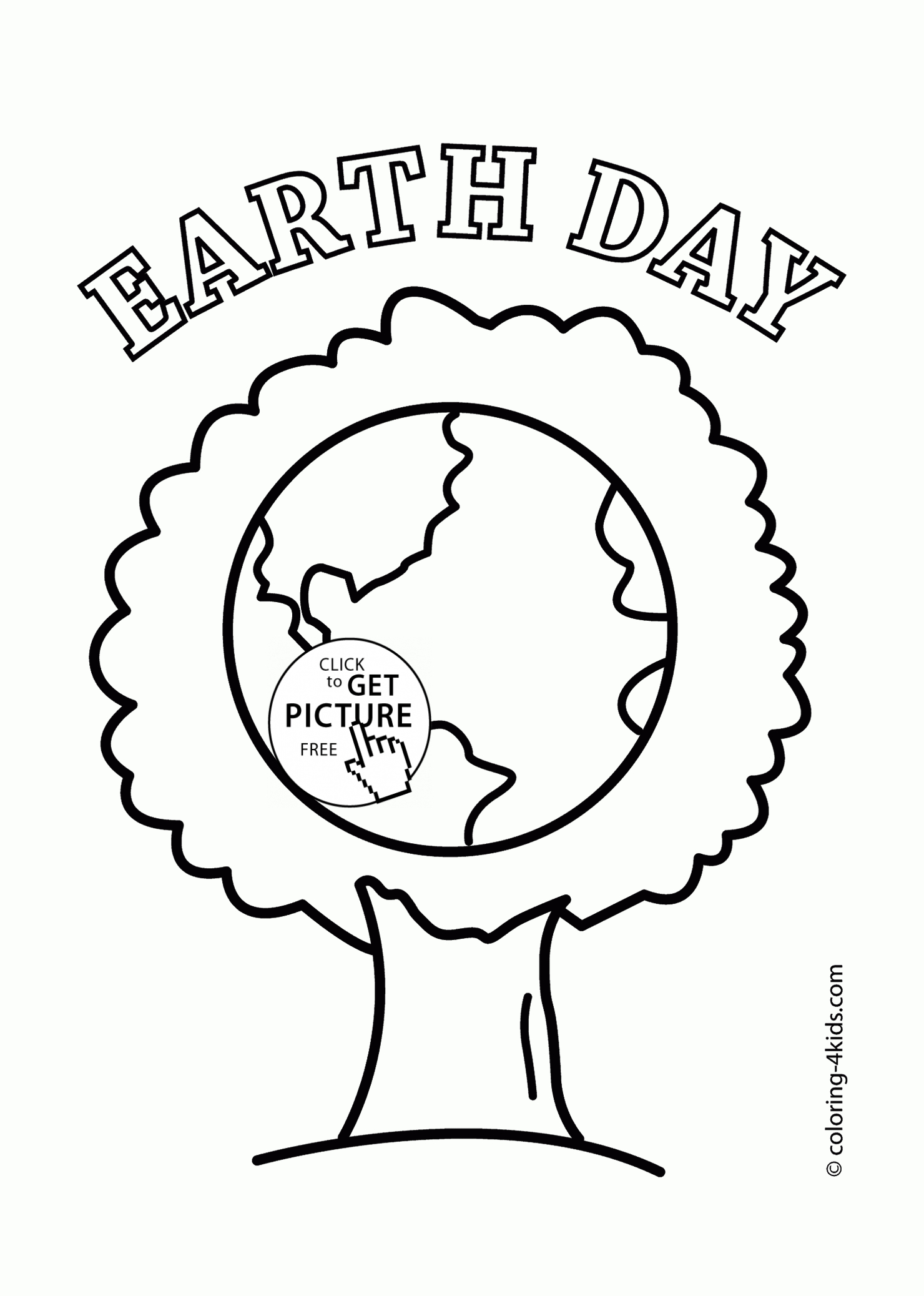 Earth Day Coloring Pages Beauty Tree Earth Happy Earth Day Coloring Page For Kids Coloring