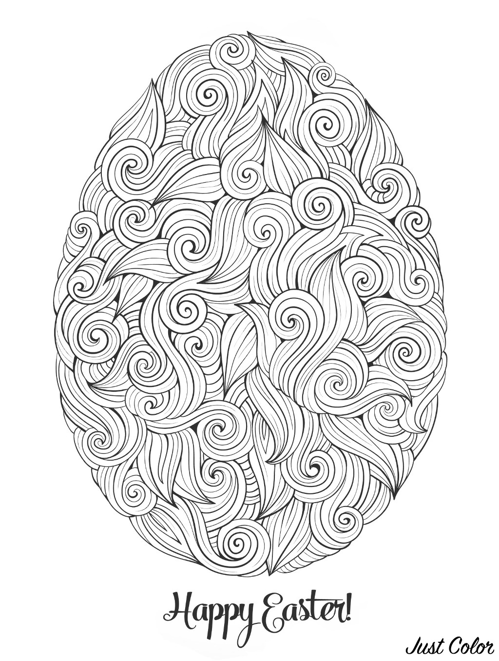 Easter Egg Coloring Page Easter Egg Easter Adult Coloring Pages