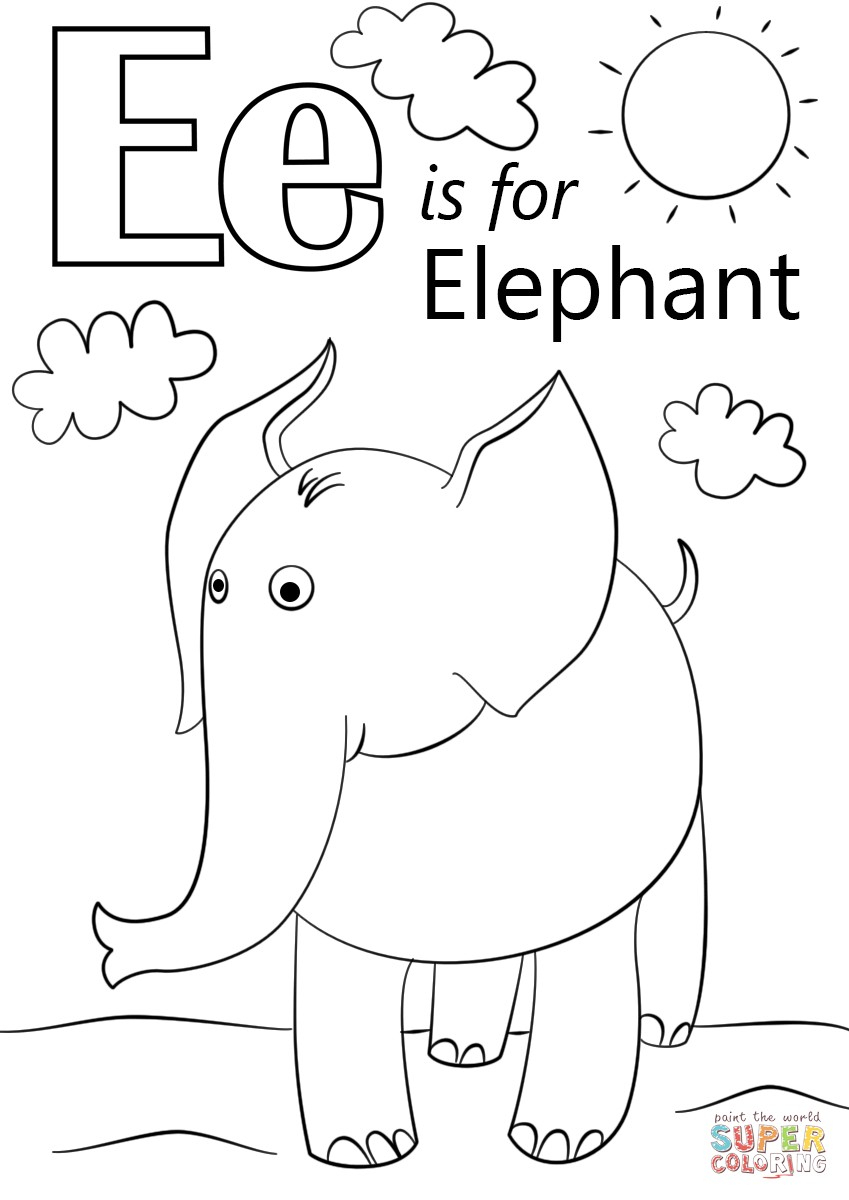 Elephant Coloring Pages For Preschool Cartoon Elephant Coloring Pages